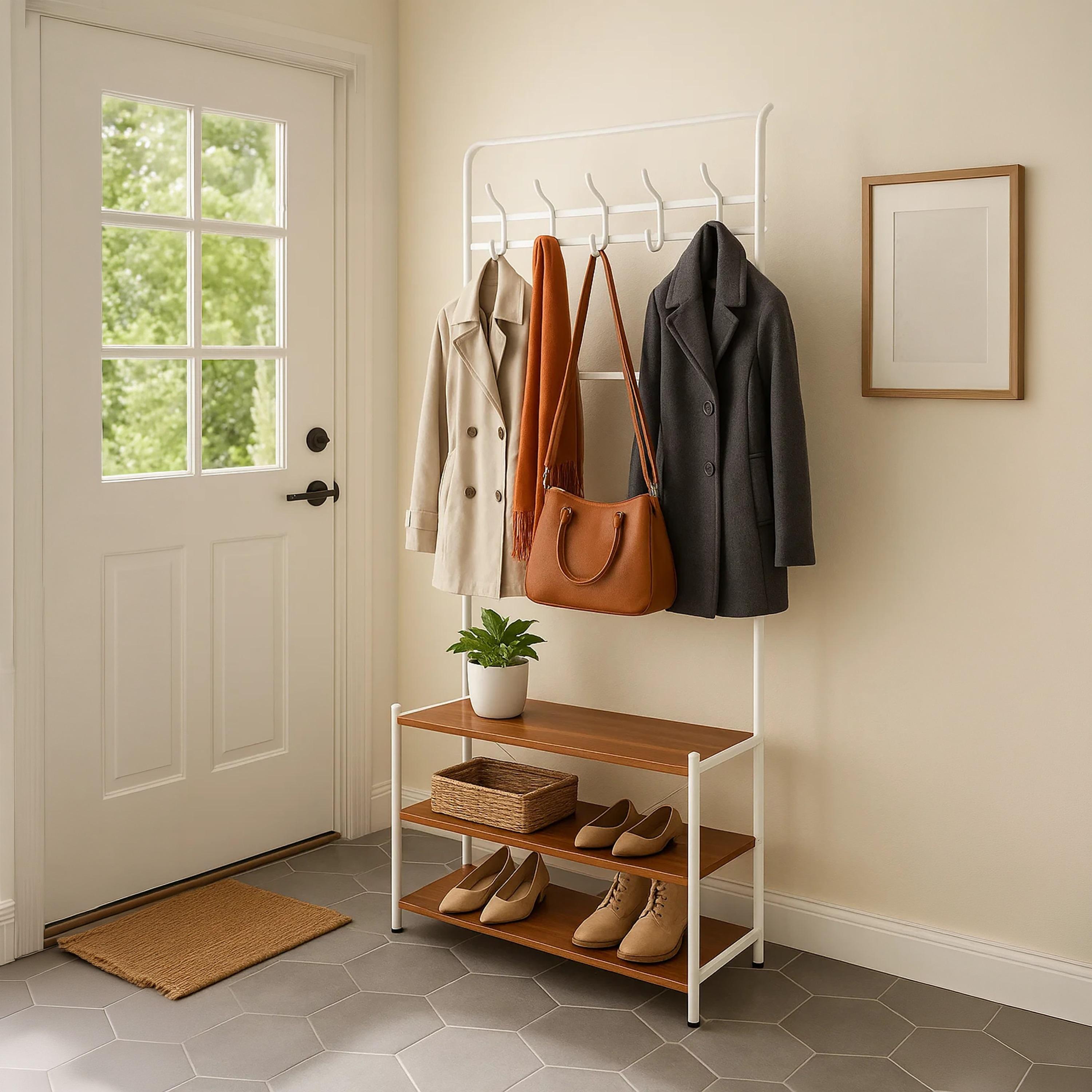 رف خشبي بـ 3 أرفف من ماريا هومز-furniture-livingroom-shoeracks-image-2