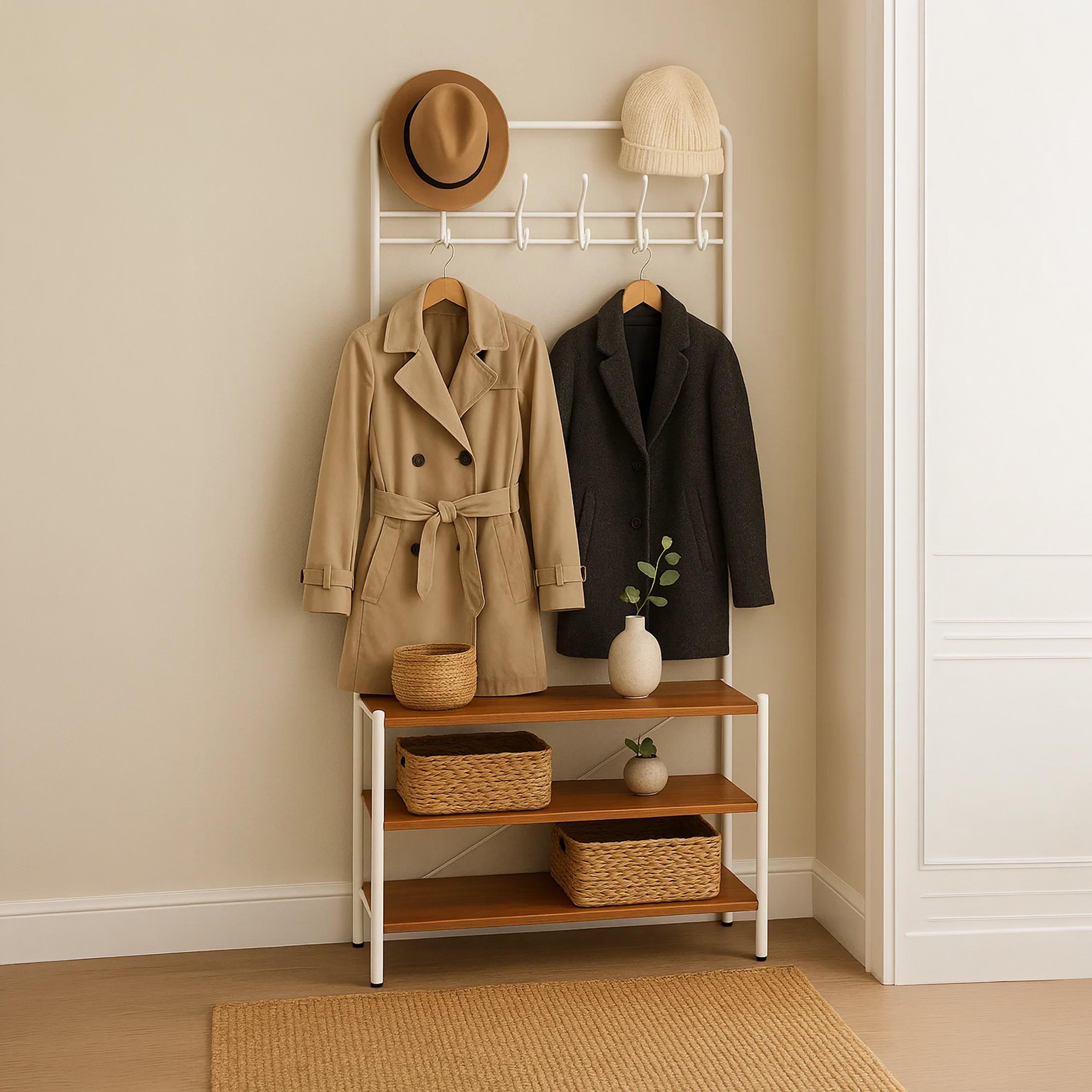 رف خشبي بـ 3 أرفف من ماريا هومز-furniture-livingroom-shoeracks-image-5