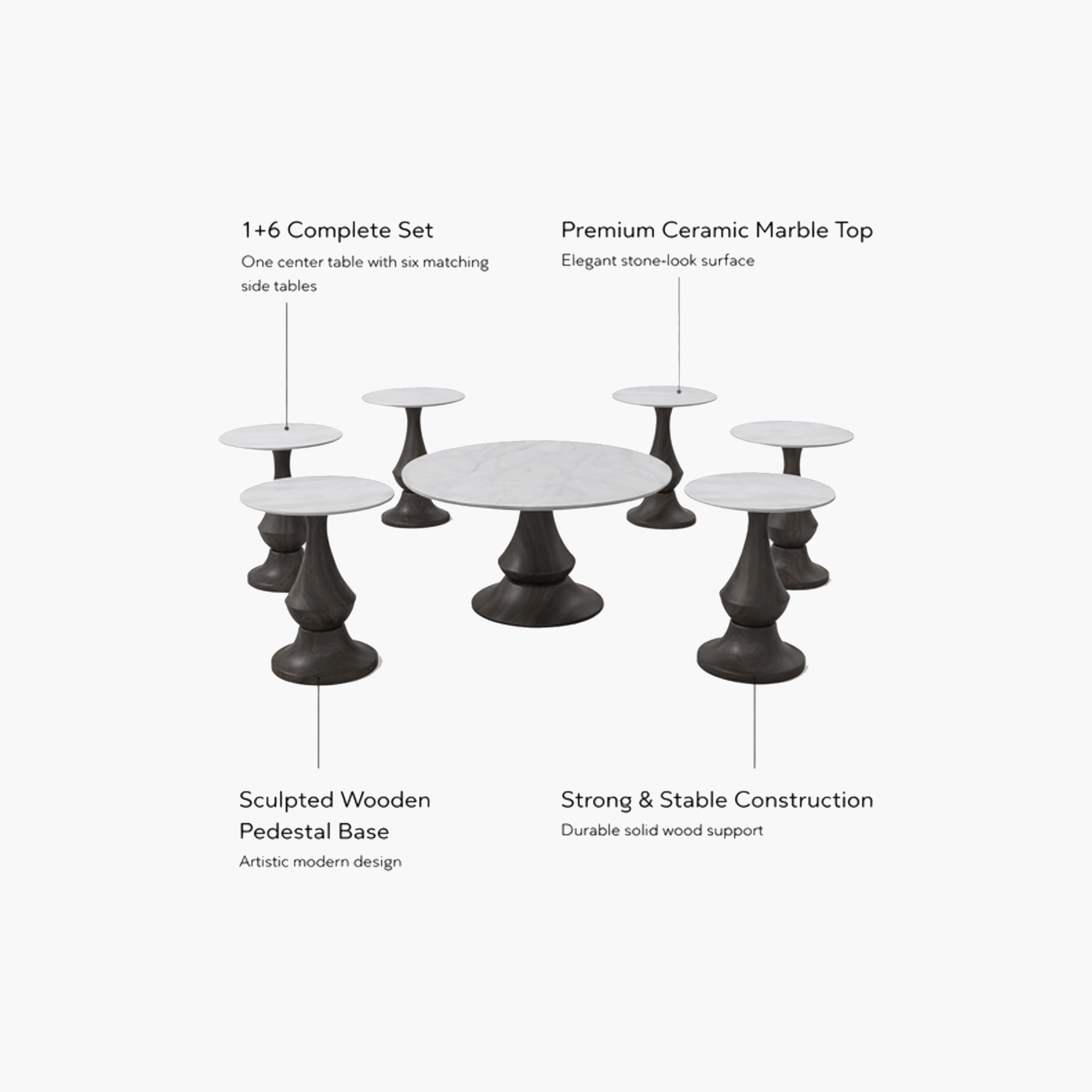 Maria Homes Ceramic Centre & Side Table - Set of 7-furniture-livingroom-coffeetables-image-4