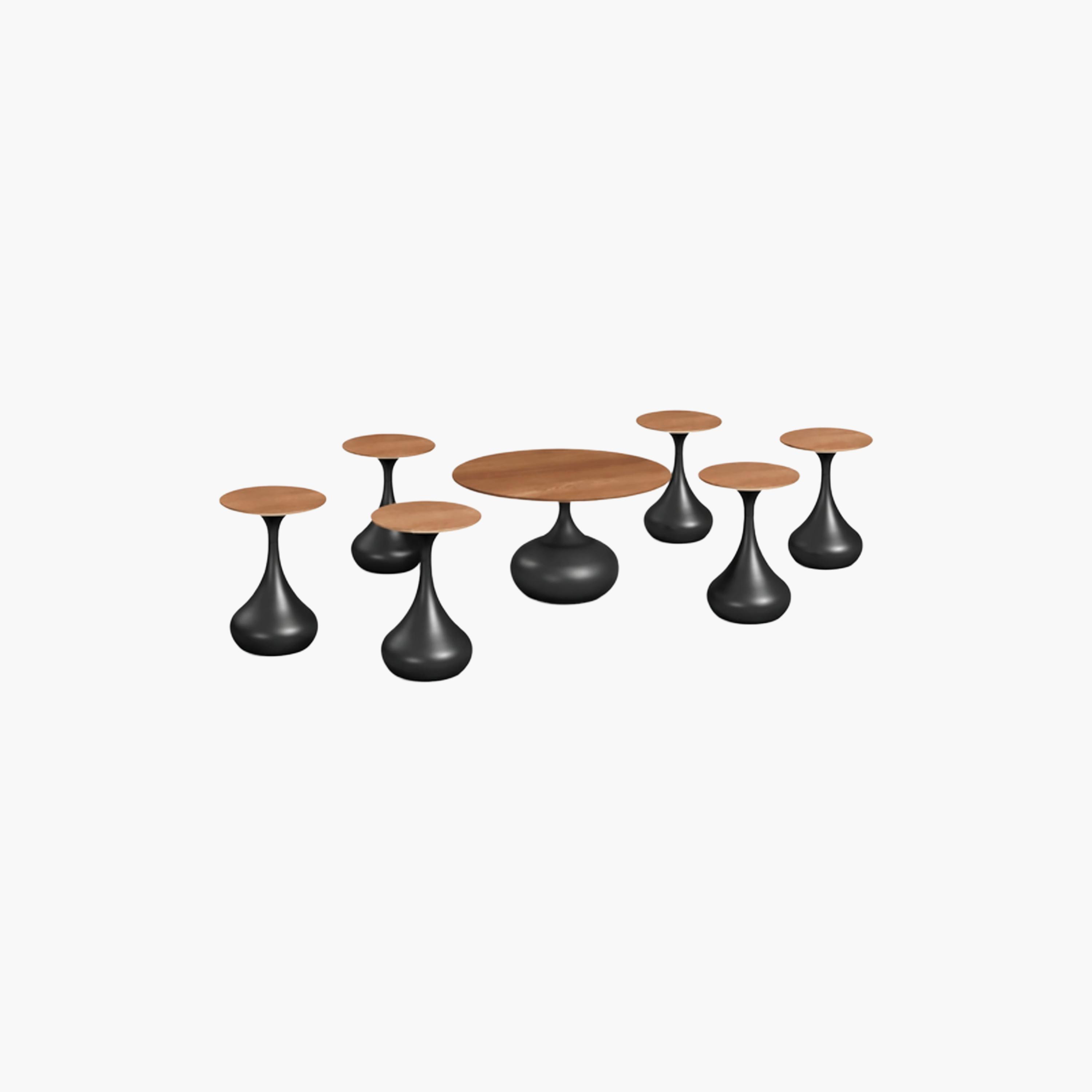 Maria Homes Wooden Centre & Side Table 80×80×48 cm - Set of 7-furniture-livingroom-coffeetables-image-2