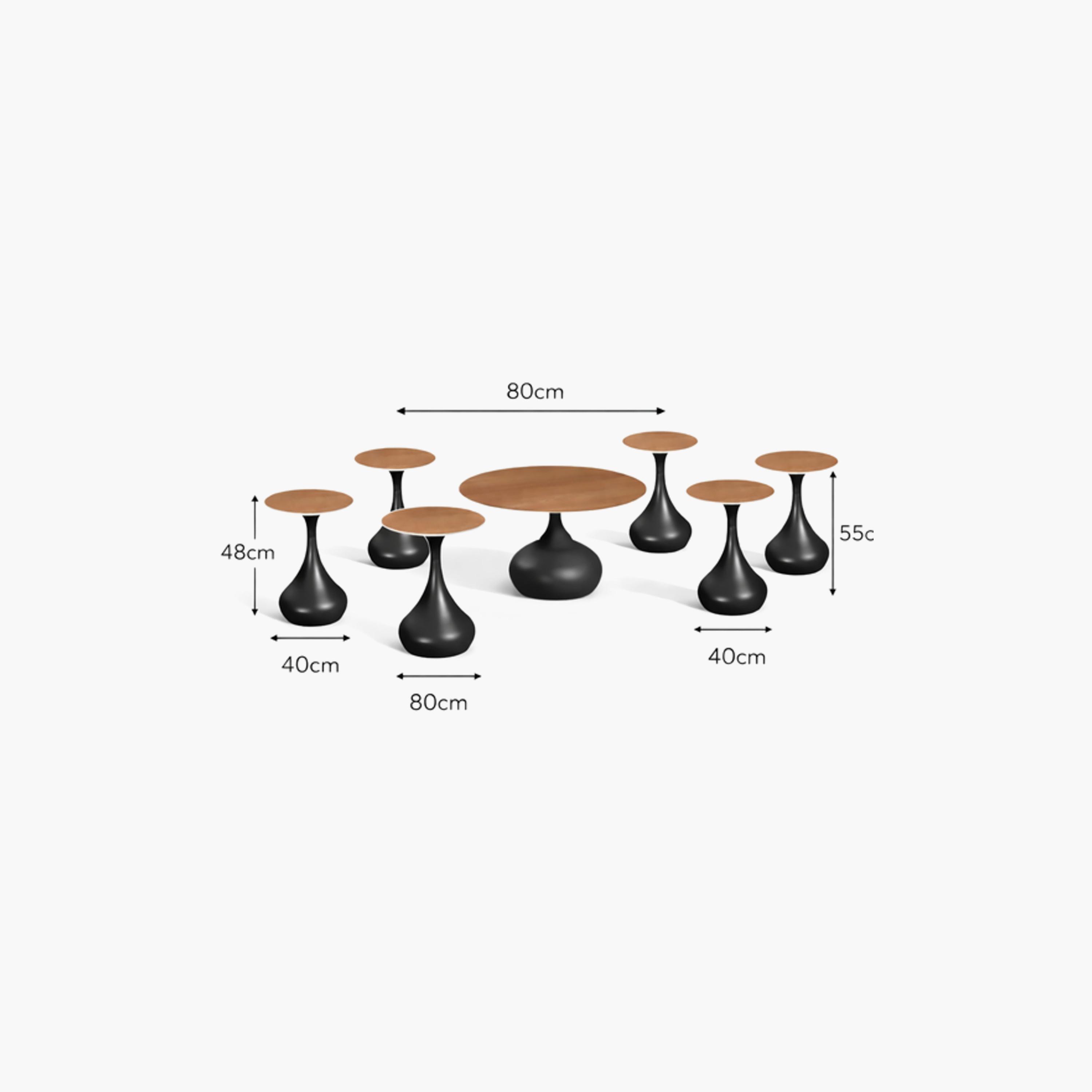 Maria Homes Wooden Centre & Side Table 80×80×48 cm - Set of 7-furniture-livingroom-coffeetables-image-4