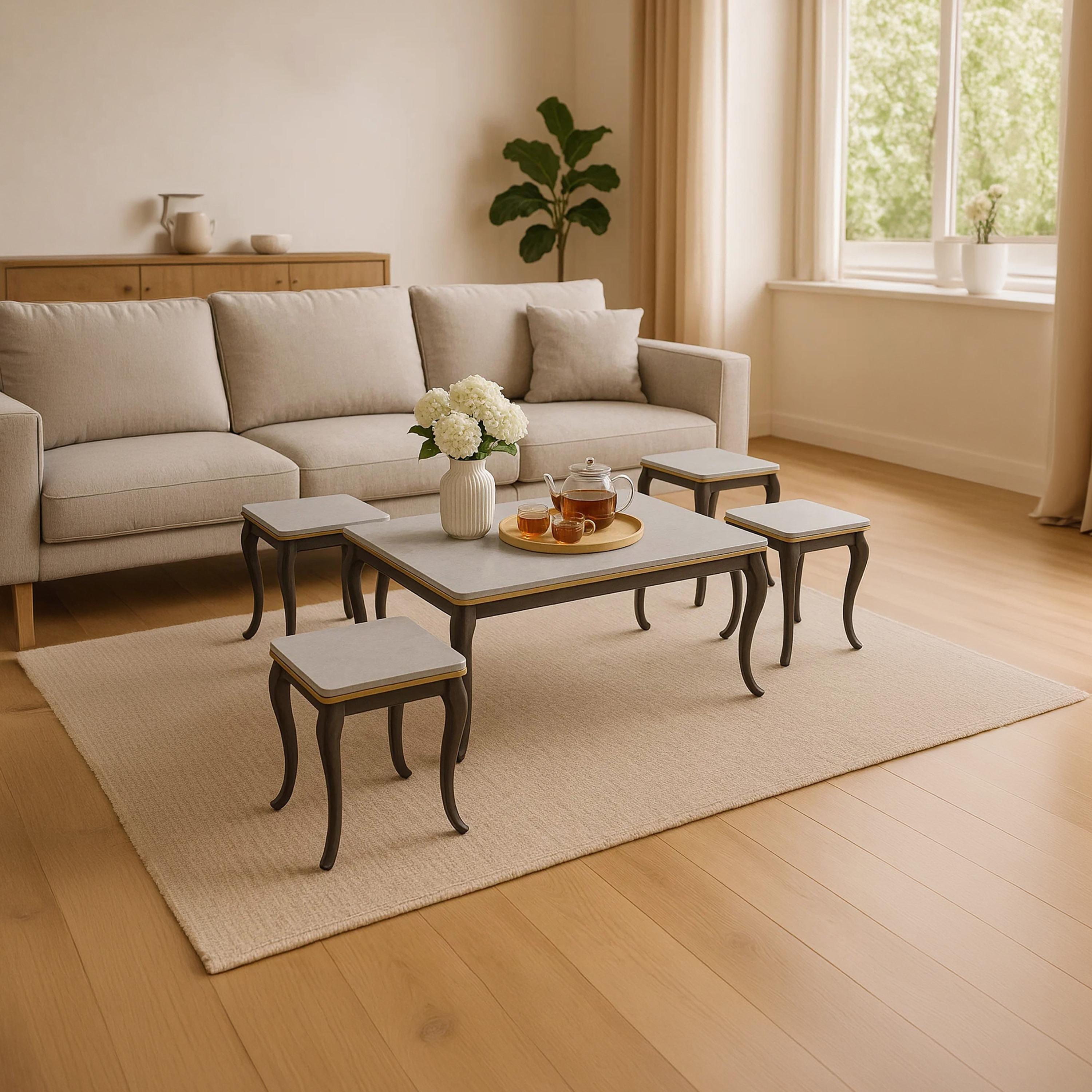 Maria Homes Ceramic Centre & Side Table 120×60×50 / 45×45×55 - Set of 5-furniture-livingroom-coffeetables-image-1