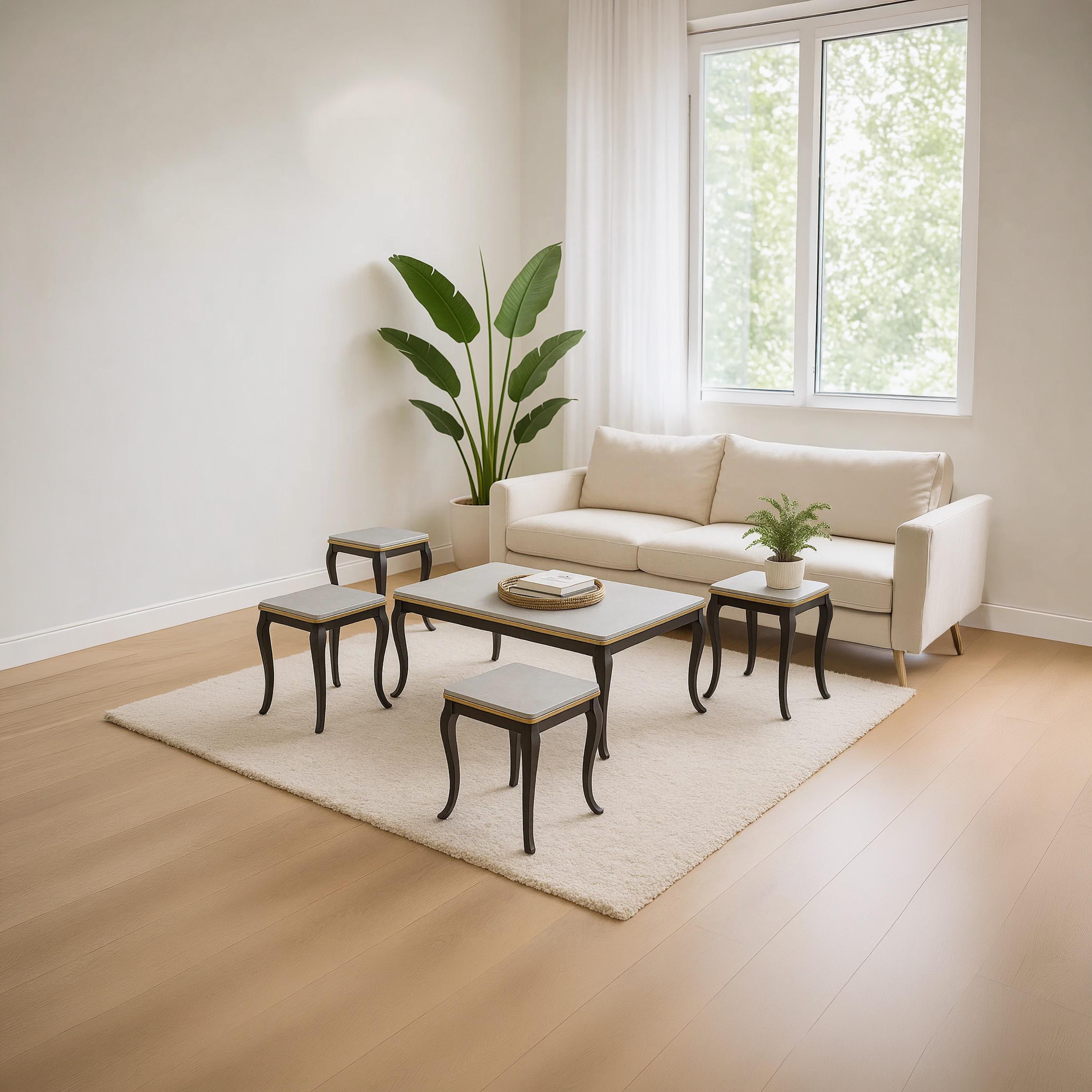 Maria Homes Ceramic Centre & Side Table 120×60×50 / 45×45×55 - Set of 5-furniture-livingroom-coffeetables-image-3