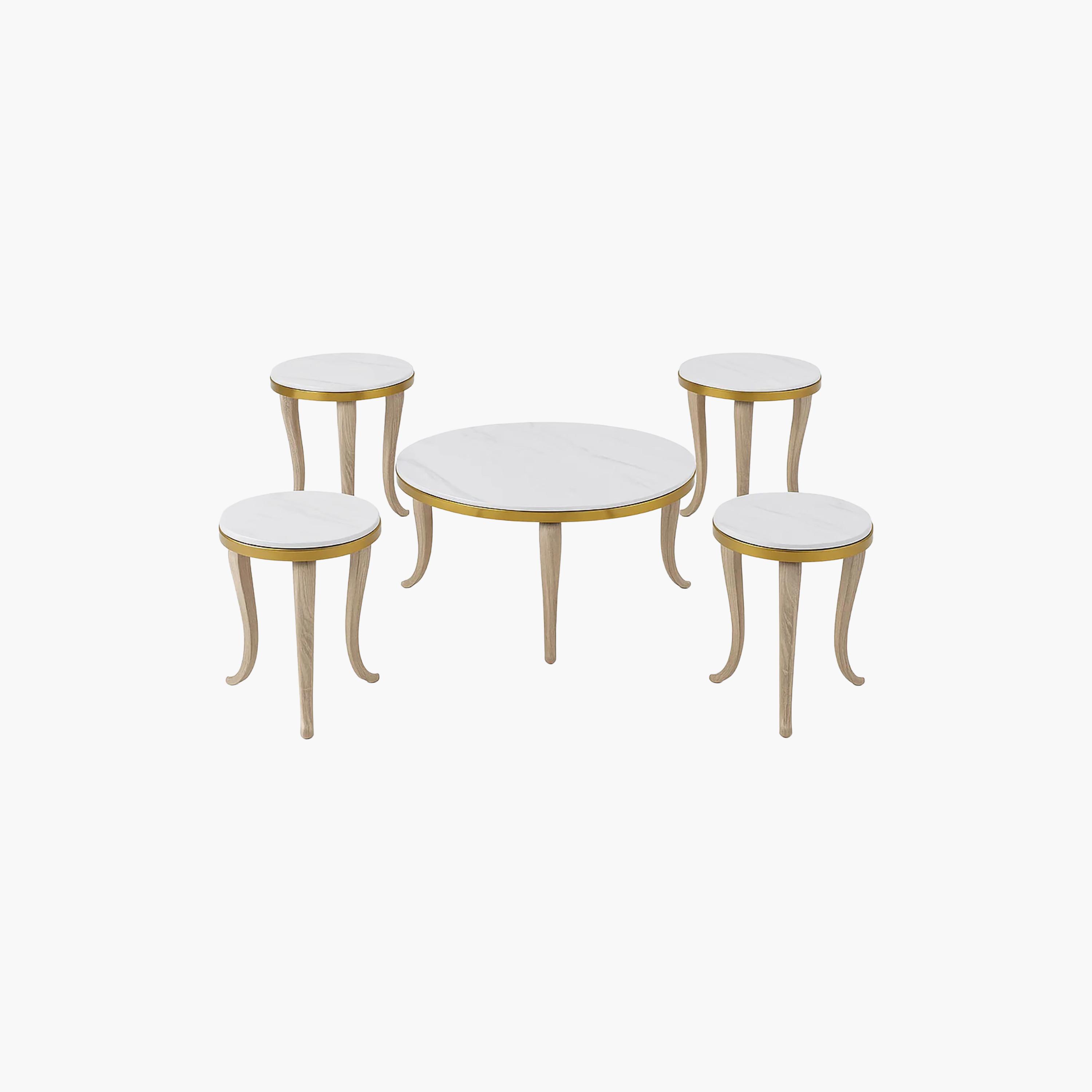 طاولة سيراميك وسط وجانبية من ماريا هومز 90×90×45 / 45×45×55 - طقم من 5 قطع-furniture-livingroom-coffeetables-image-4