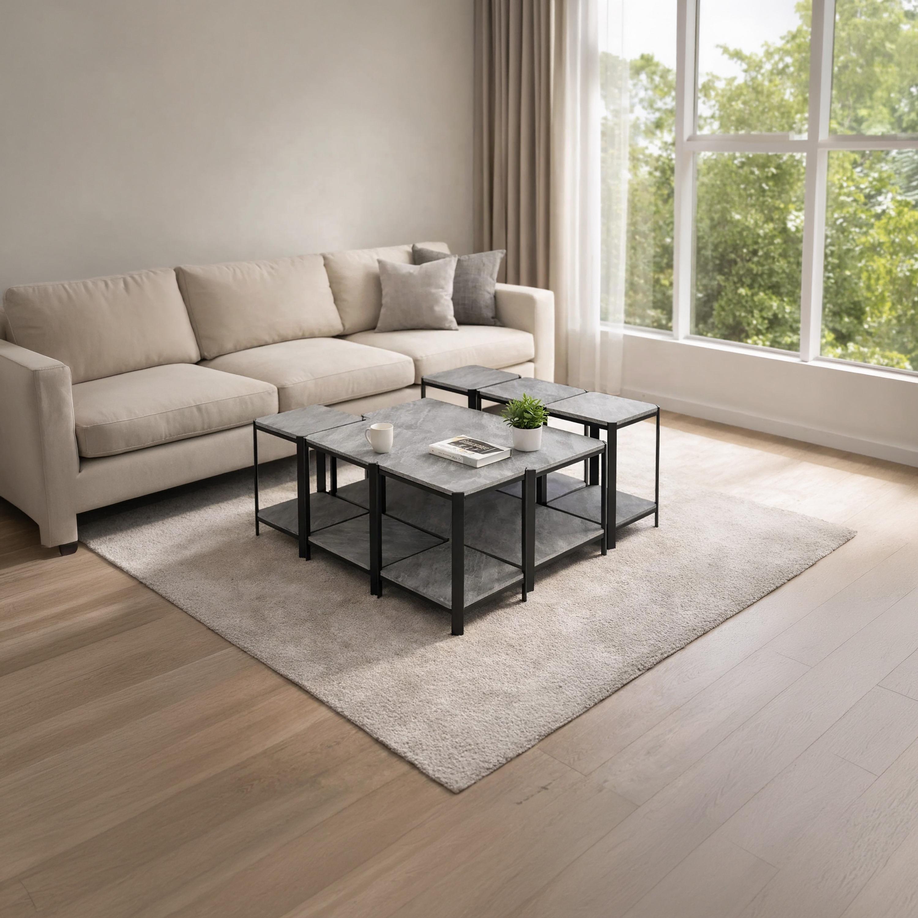 طاولة وسط وجانبية خشبية من ماريا هومز - طقم من 7 قطع-furniture-livingroom-coffeetables-image-2