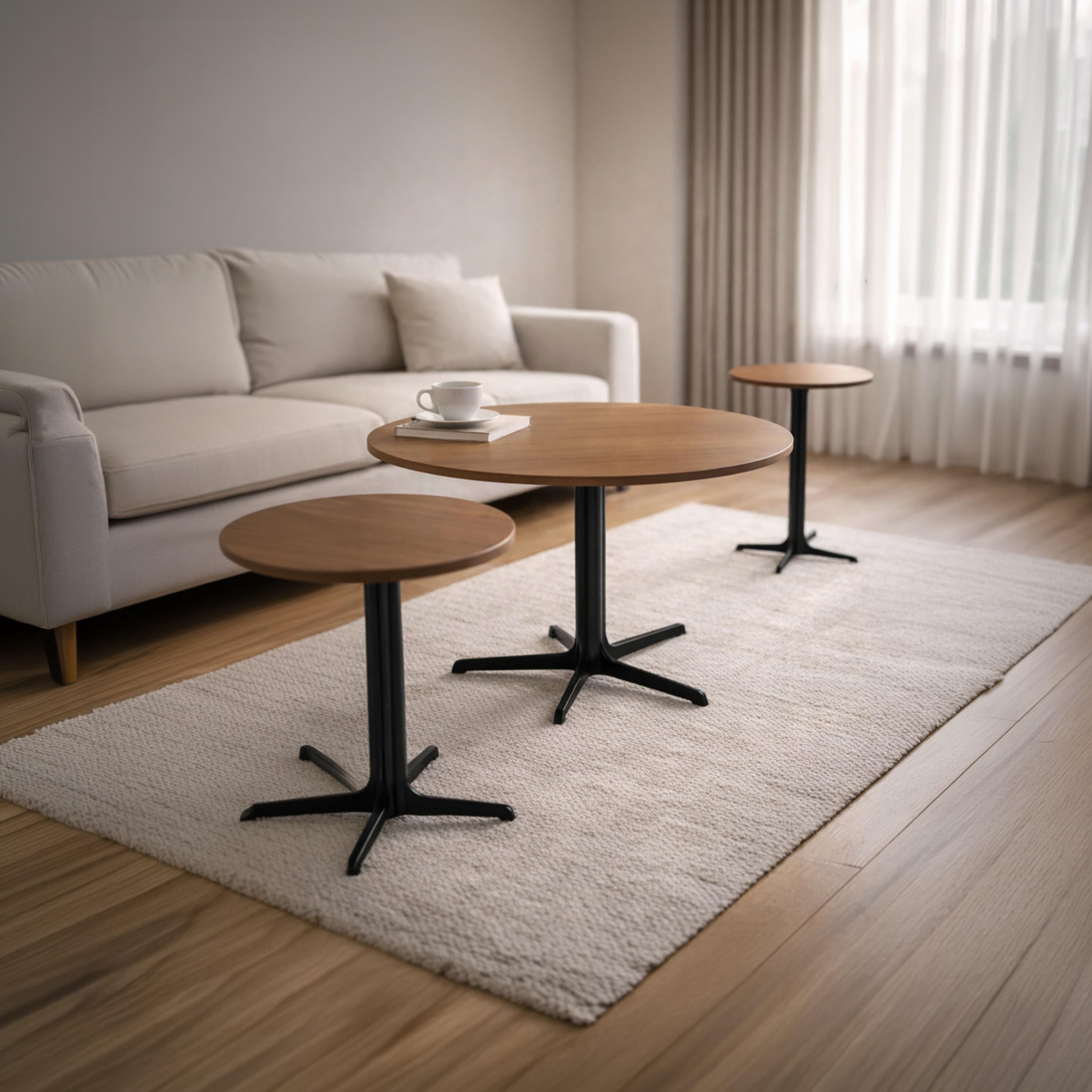 طقم طاولة سيراميك وسط وجانبية 80×80×48 سم / 45×45×55 سم - 3 قطع من ماريا هومز-furniture-livingroom-coffeetables-image-2