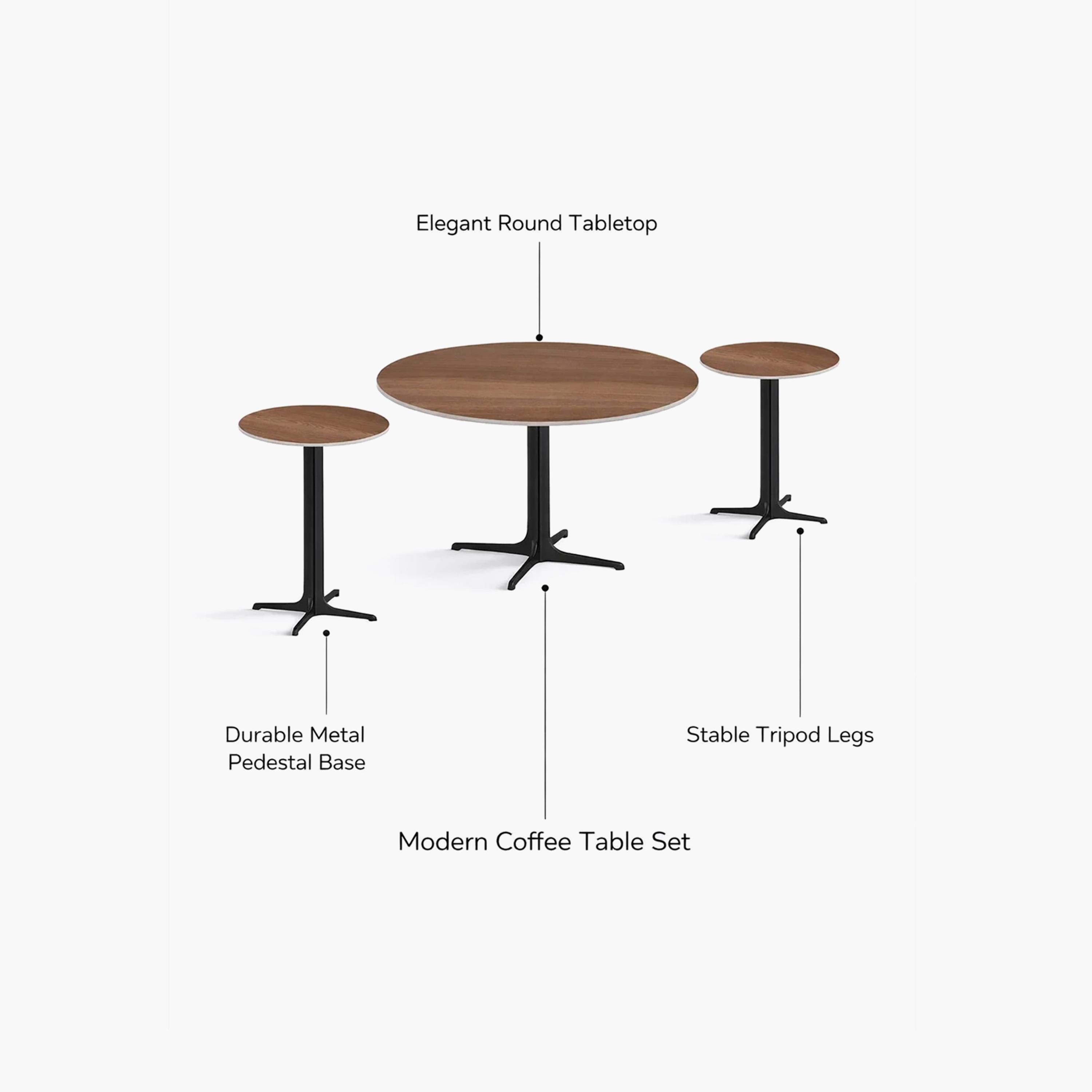 طقم طاولة سيراميك وسط وجانبية 80×80×48 سم / 45×45×55 سم - 3 قطع من ماريا هومز-furniture-livingroom-coffeetables-image-5
