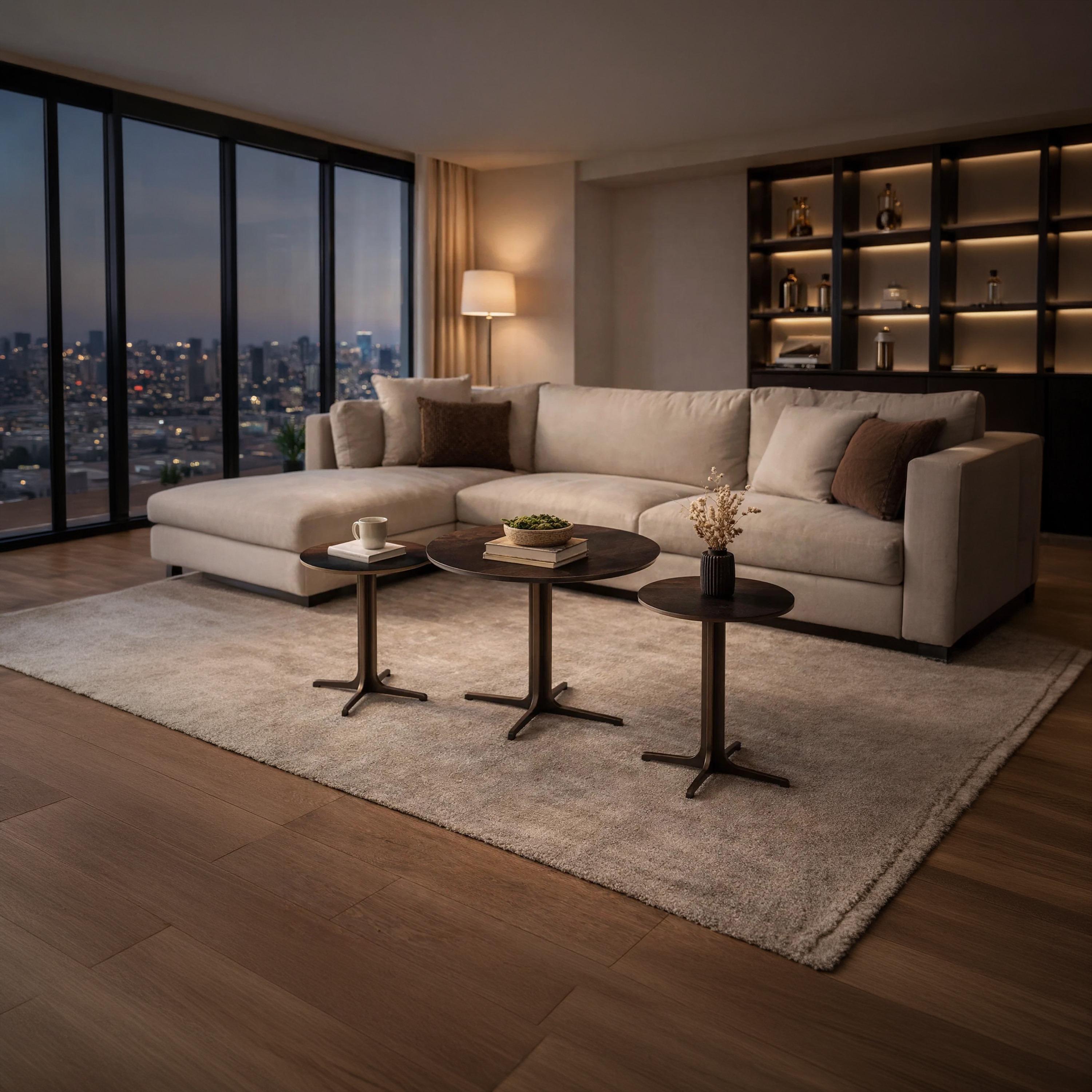 طقم طاولة سيراميك وسط وجانبية 80×80×48 سم / 45×45×55 سم - 3 قطع من ماريا هومز-furniture-livingroom-coffeetables-image-2