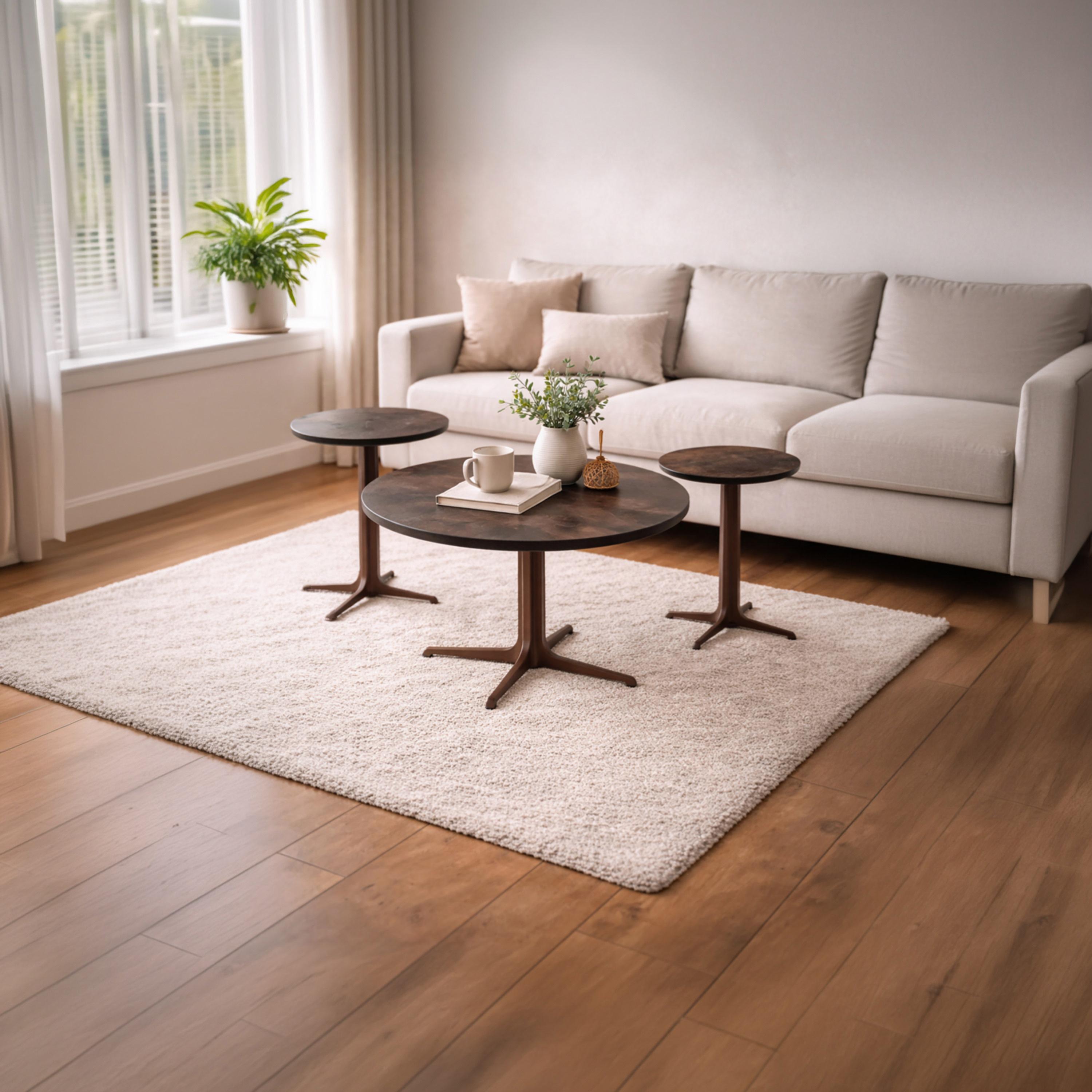 طقم طاولة سيراميك وسط وجانبية 80×80×48 سم / 45×45×55 سم - 3 قطع من ماريا هومز-furniture-livingroom-coffeetables-image-3