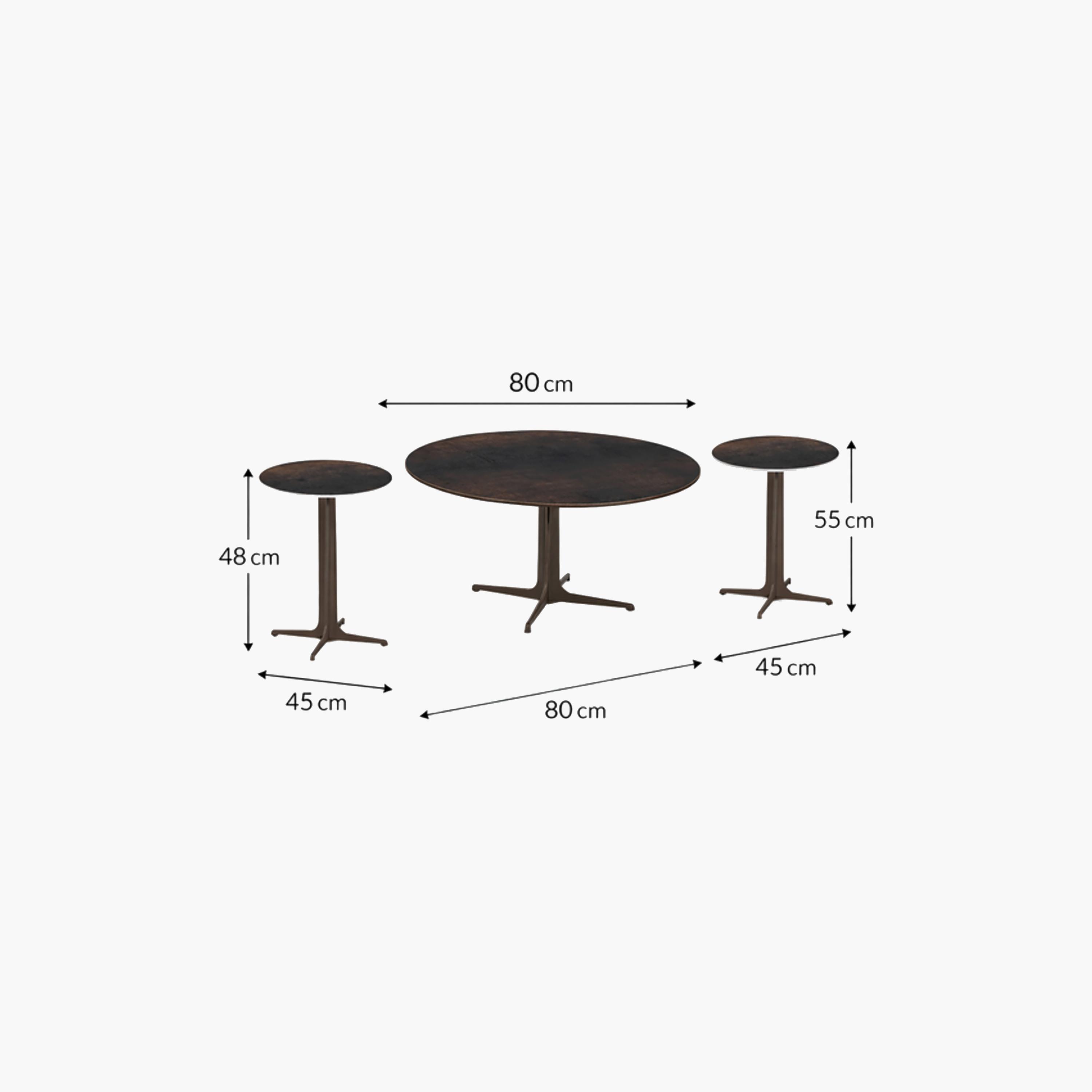 طقم طاولة سيراميك وسط وجانبية 80×80×48 سم / 45×45×55 سم - 3 قطع من ماريا هومز-furniture-livingroom-coffeetables-image-6