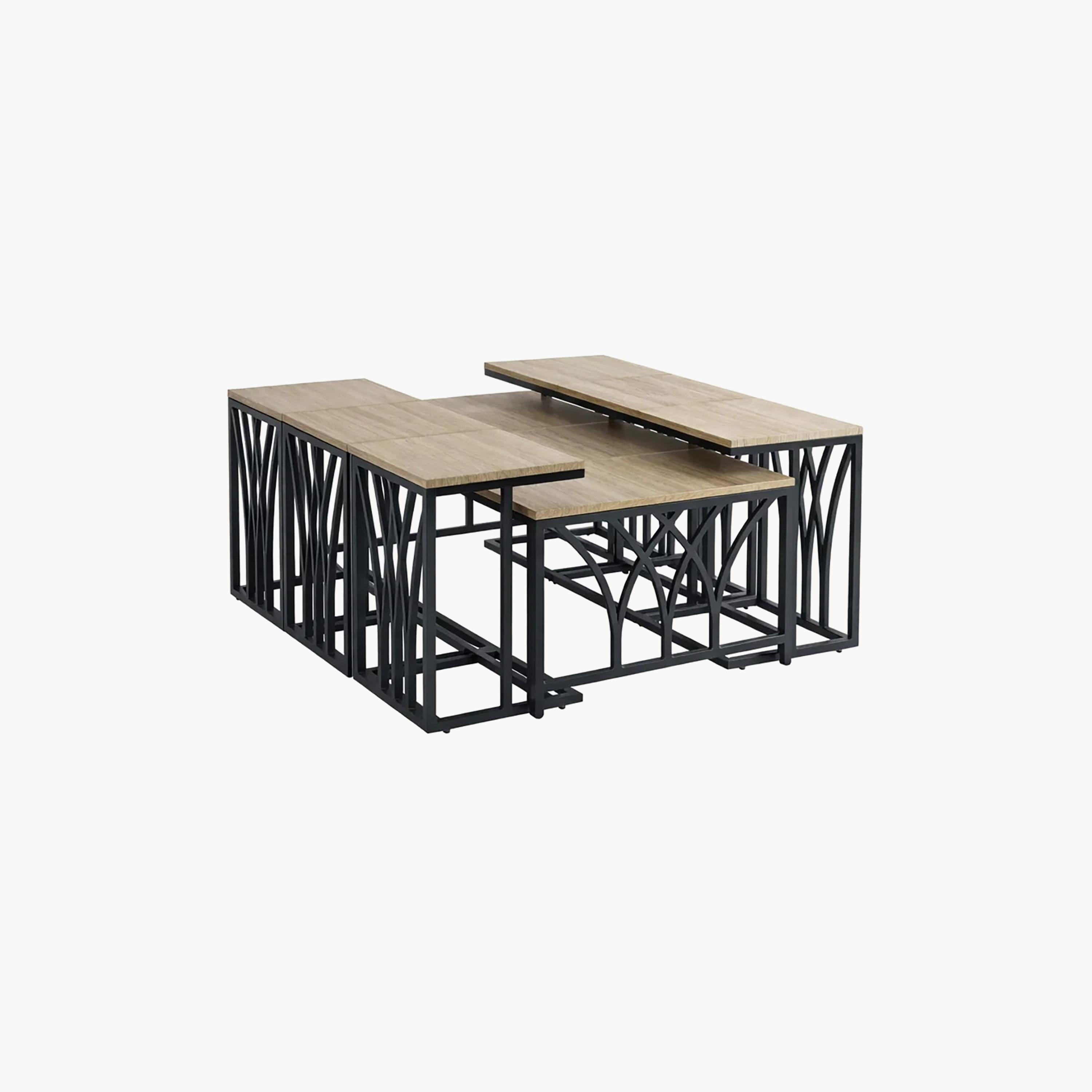 Maria Homes Wooden Centre & Side Table 130×70×45 cm - Set of 7-furniture-livingroom-coffeetables-image-4