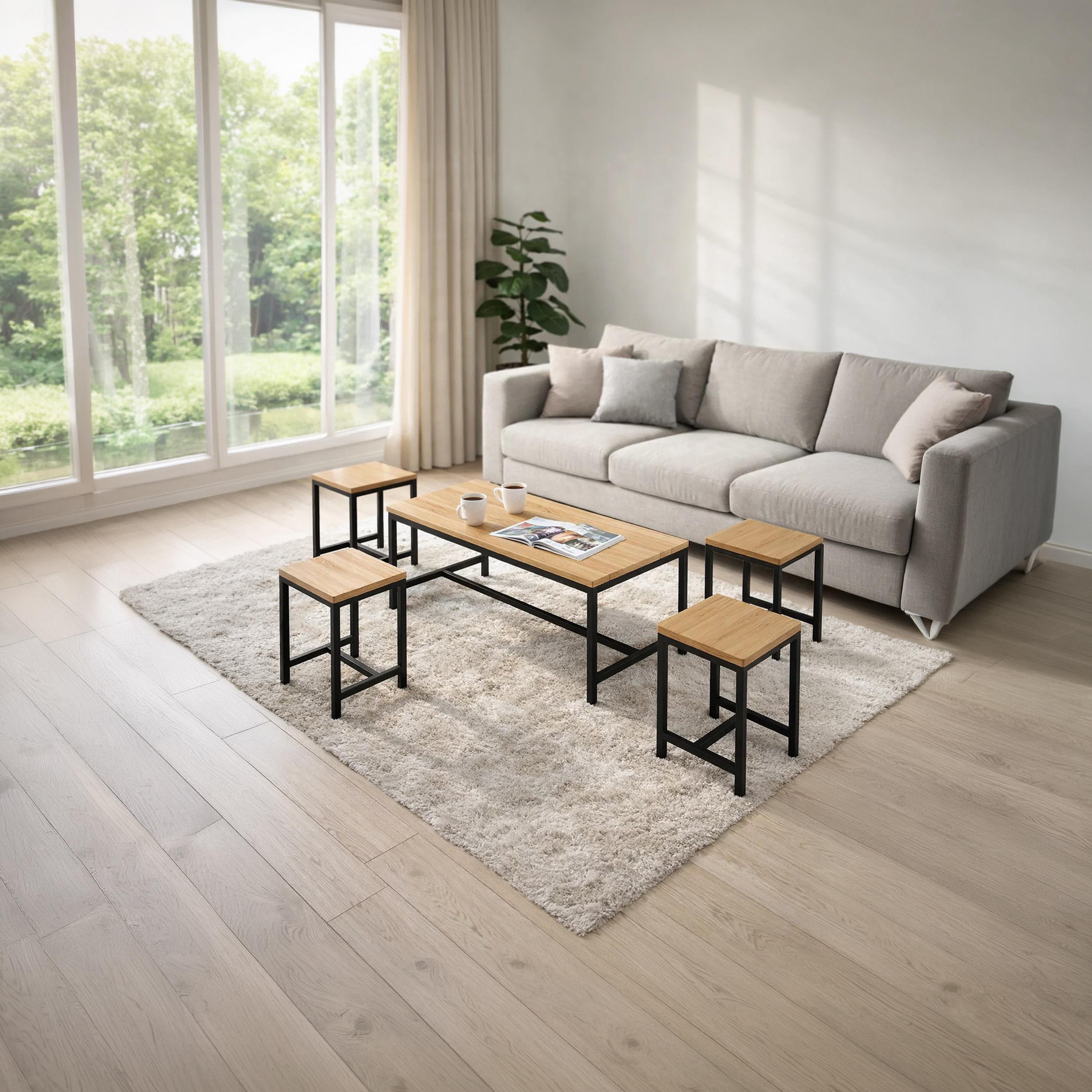 Maria Homes Wooden Centre & Side Table - Set of 5-furniture-livingroom-coffeetables-image-2