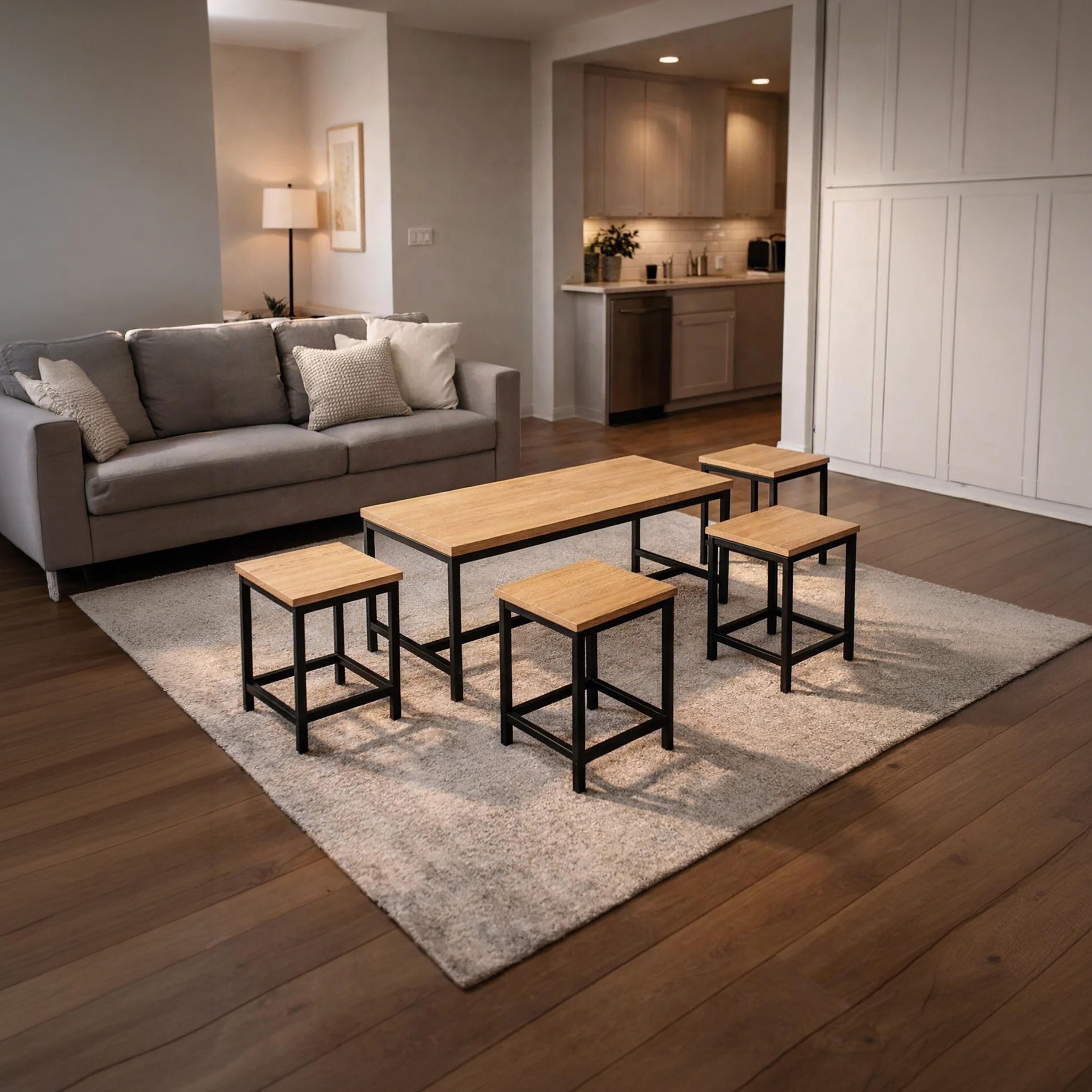 Maria Homes Wooden Centre & Side Table - Set of 5-furniture-livingroom-coffeetables-image-3