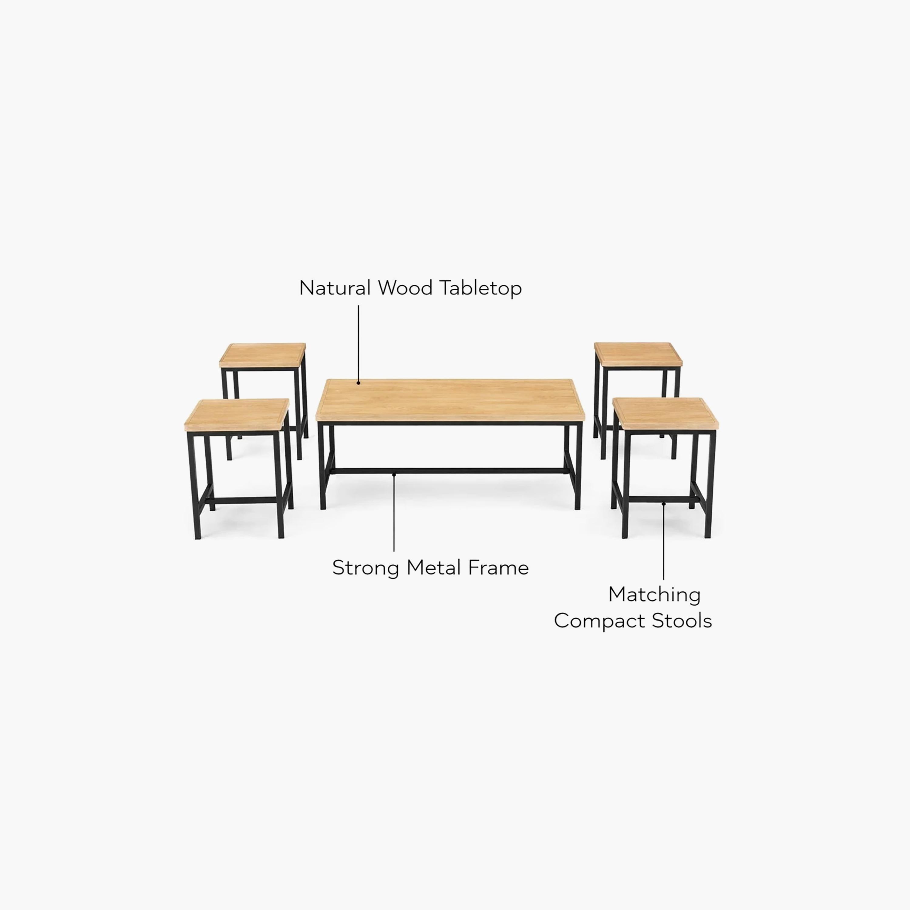 Maria Homes Wooden Centre & Side Table - Set of 5-furniture-livingroom-coffeetables-image-5