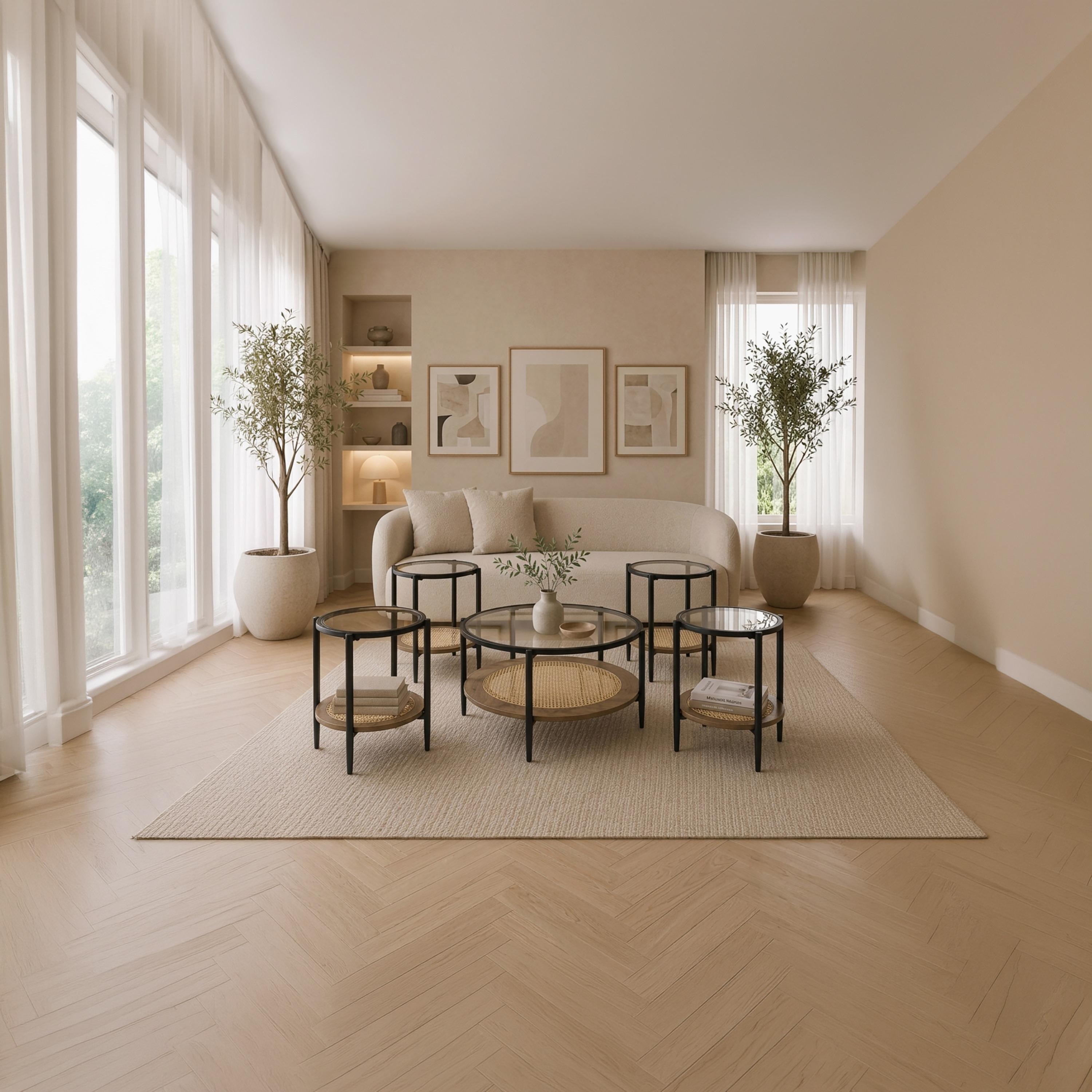 طاولة زجاجية متداخلة من ماريا هومز - طقم 5 قطع-furniture-livingroom-coffeetables-image-2