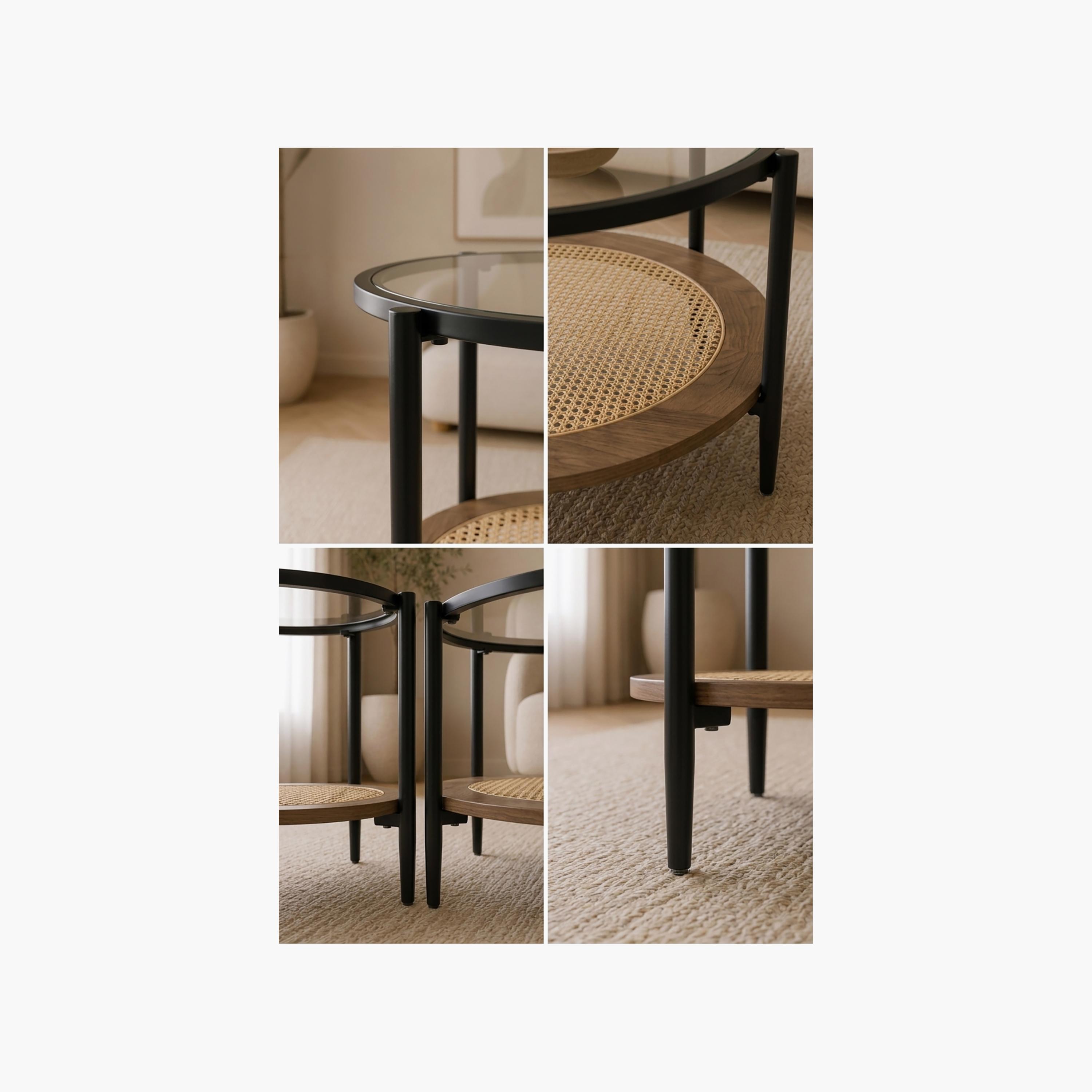 طاولة زجاجية متداخلة من ماريا هومز - طقم 5 قطع-furniture-livingroom-coffeetables-image-4