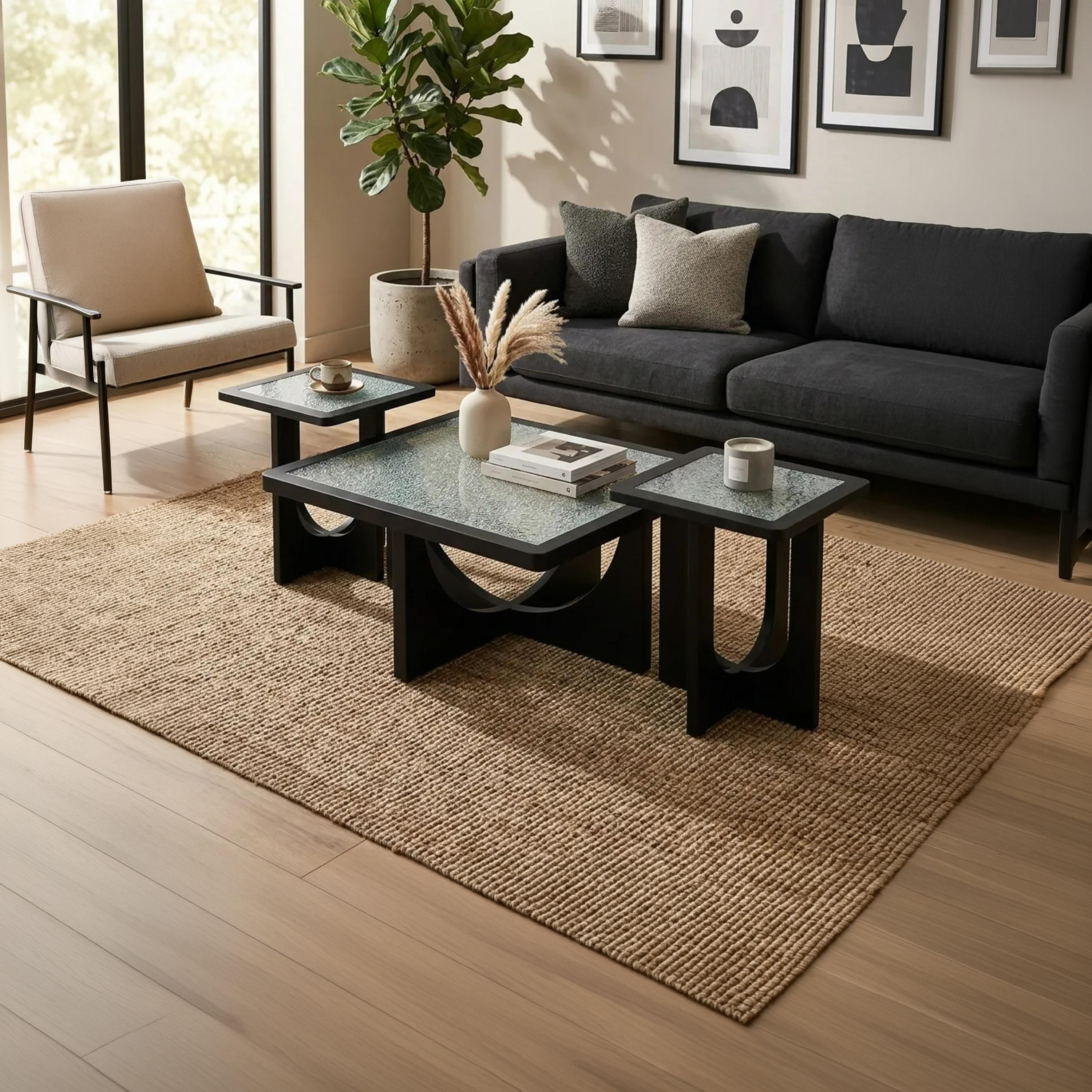 Maria Homes Glass Centre & Side Table - Set of 3-furniture-livingroom-coffeetables-image-1