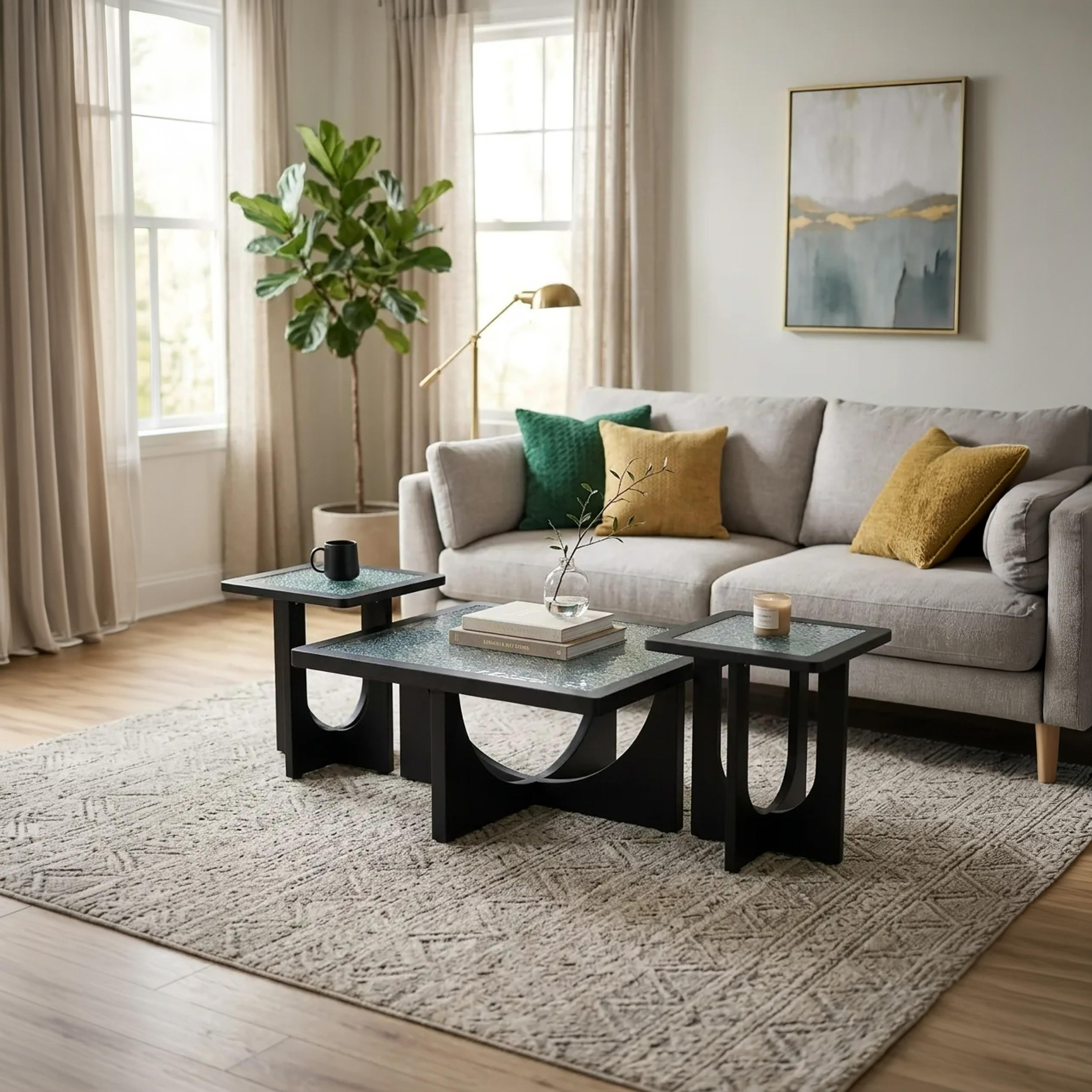 Maria Homes Glass Centre & Side Table - Set of 3-furniture-livingroom-coffeetables-image-2