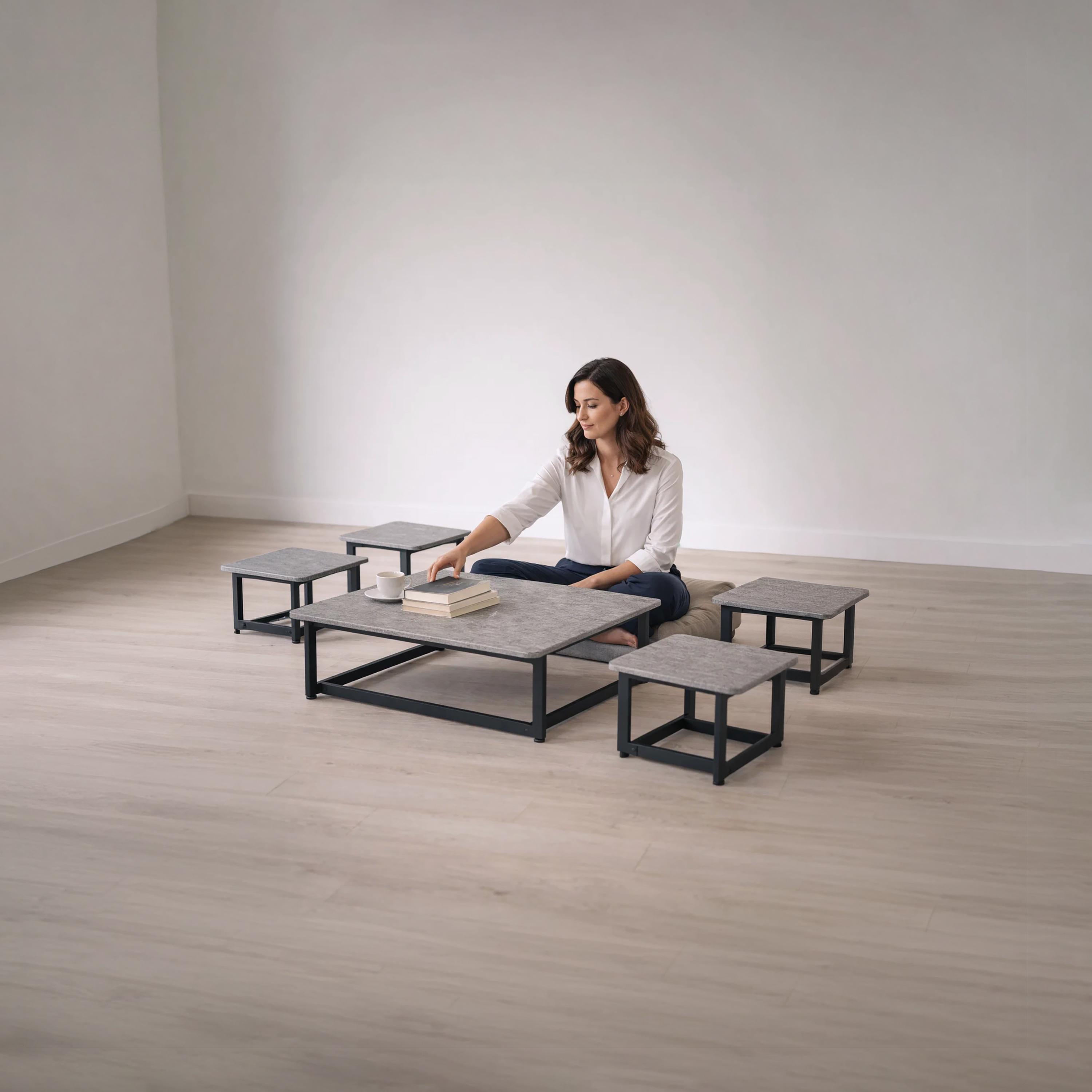 طاولة وسط ومقعد معدني من ماريا هومز - طقم من 5 قطع-furniture-livingroom-coffeetables-image-3