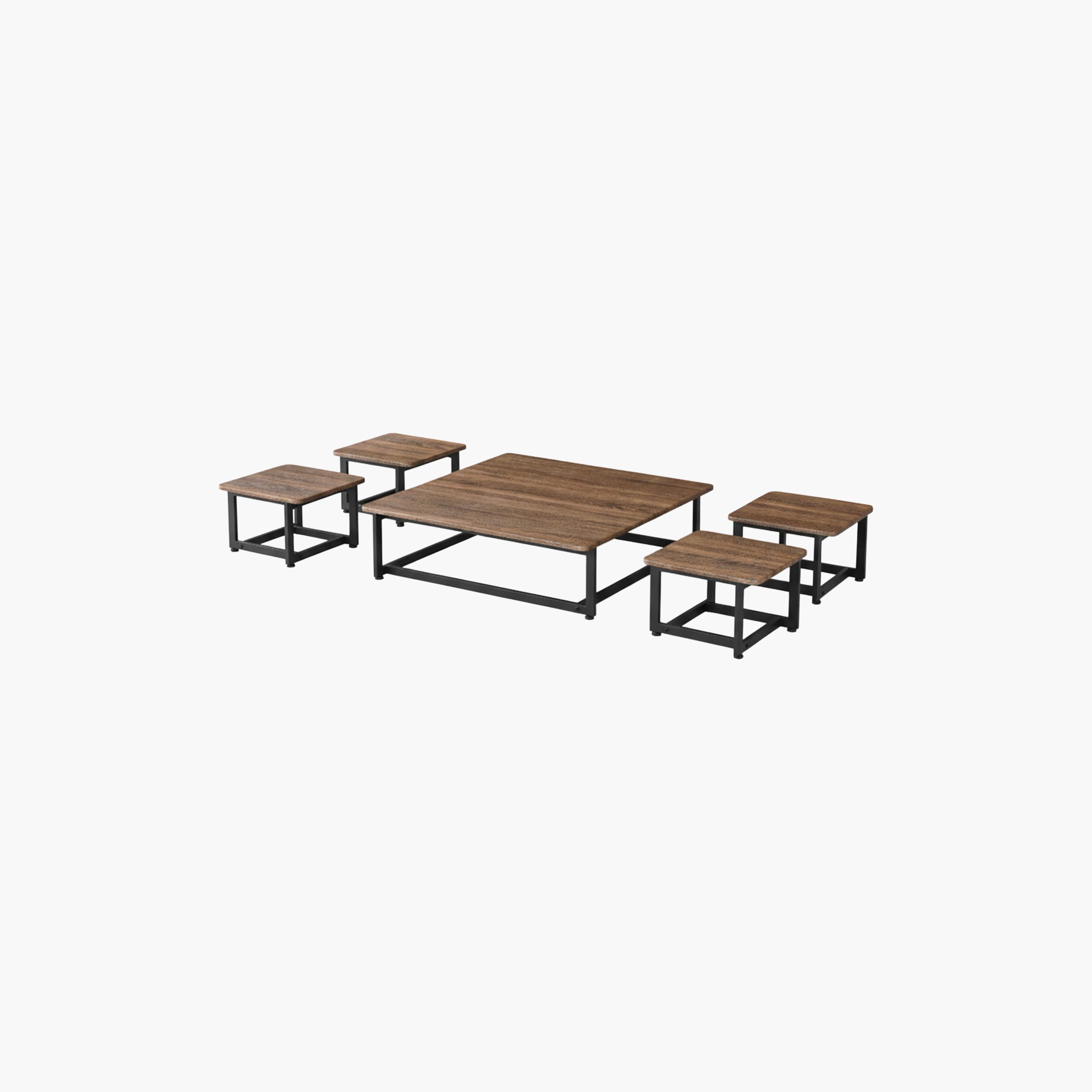 طقم طاولات وسط وجانبية خشبية من ماريا هومز - 5 قطع-furniture-livingroom-coffeetables-image-3