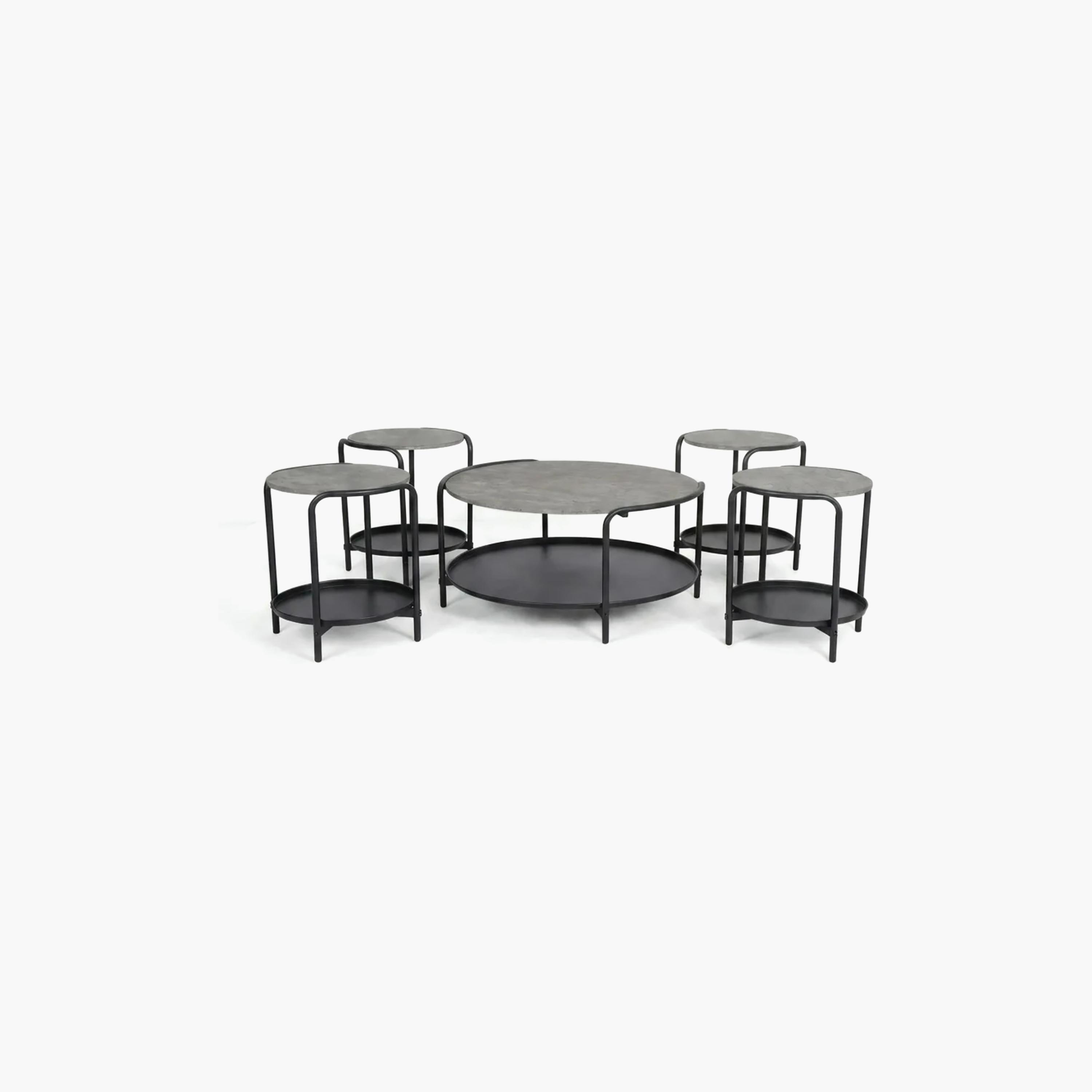 طقم طاولات وسط وجانبية خشبية من ماريا هومز - 5 قطع-furniture-livingroom-coffeetables-image-5