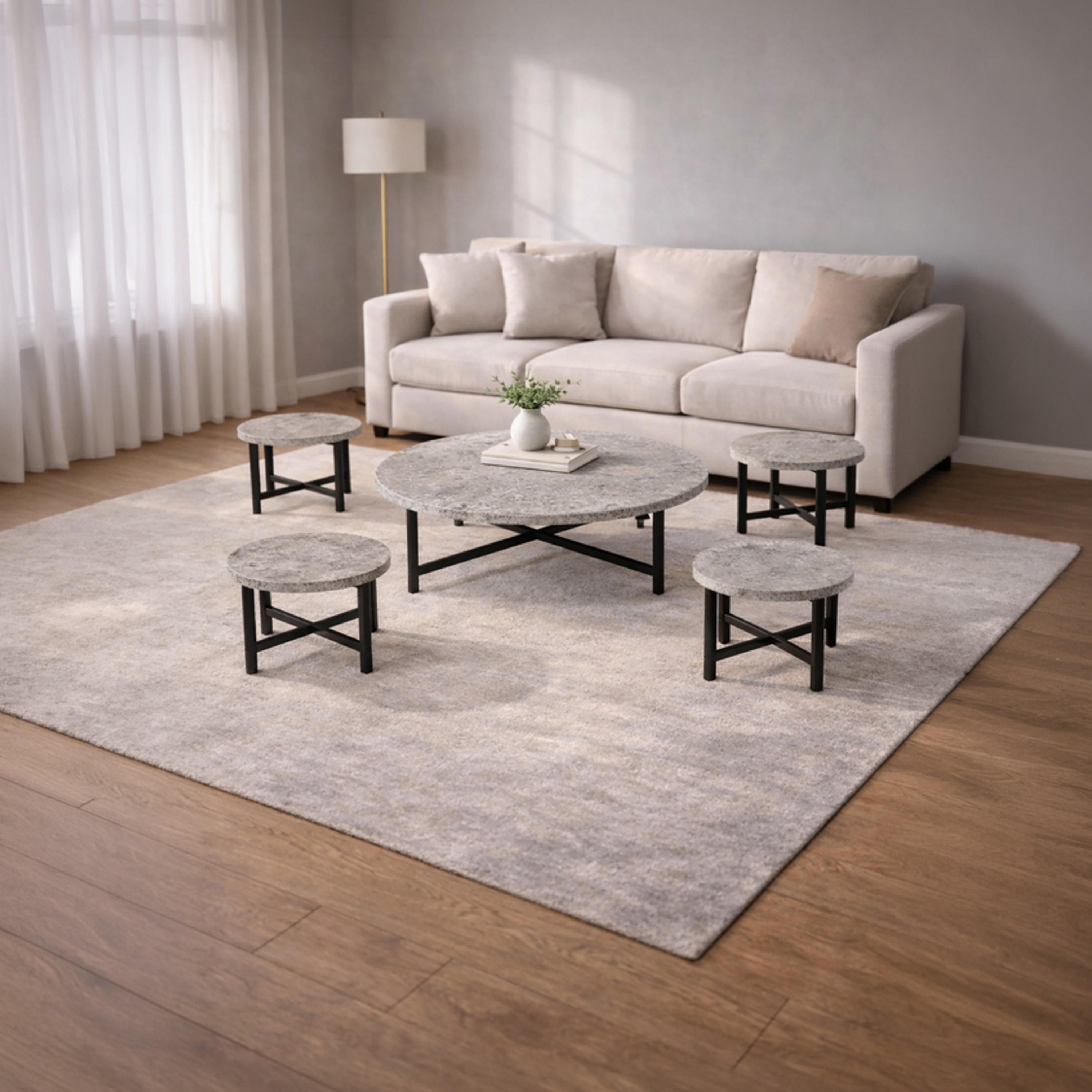 Maria Homes Marble Centre & Side Table - Set of 5-furniture-livingroom-coffeetables-image-1