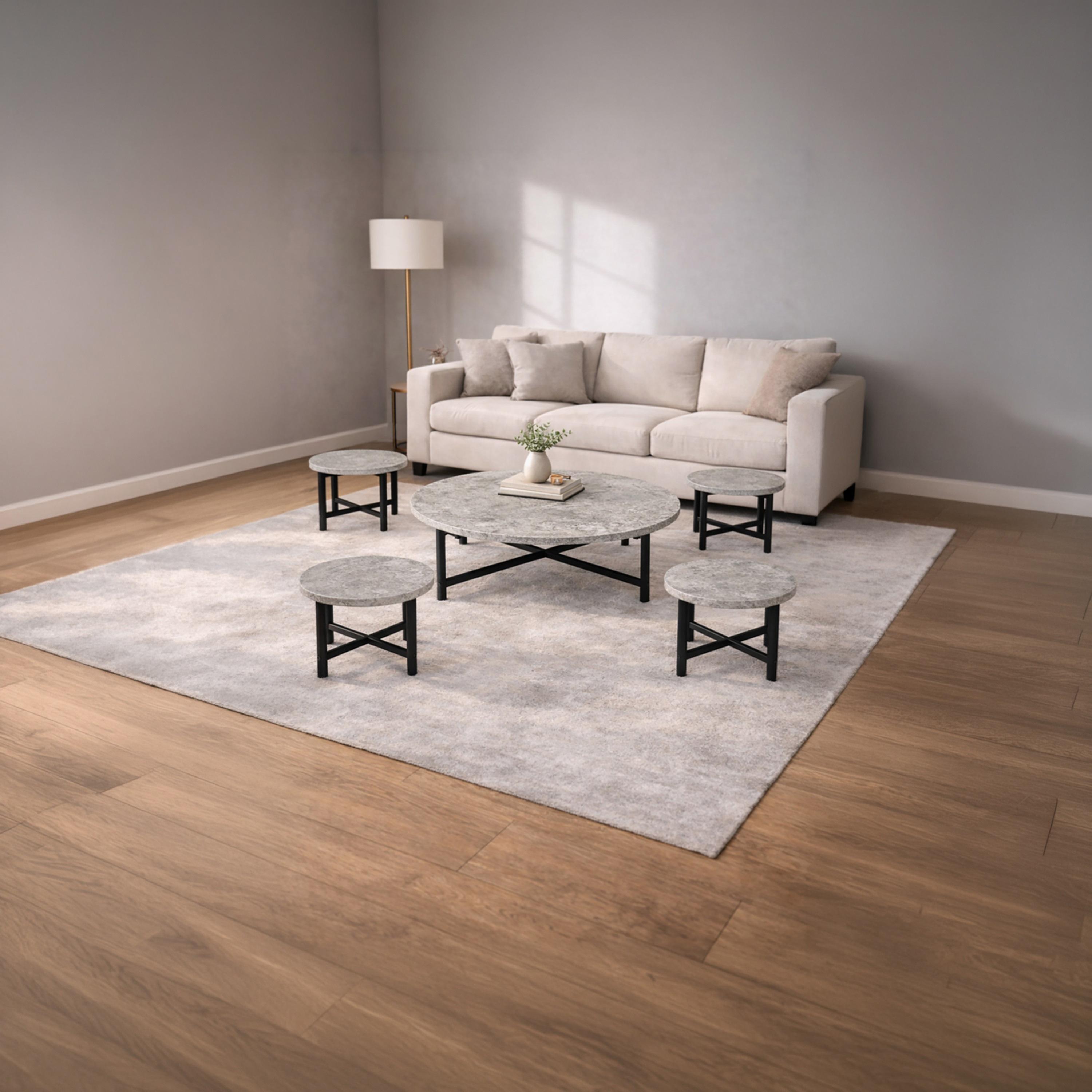 Maria Homes Marble Centre & Side Table - Set of 5-furniture-livingroom-coffeetables-image-2