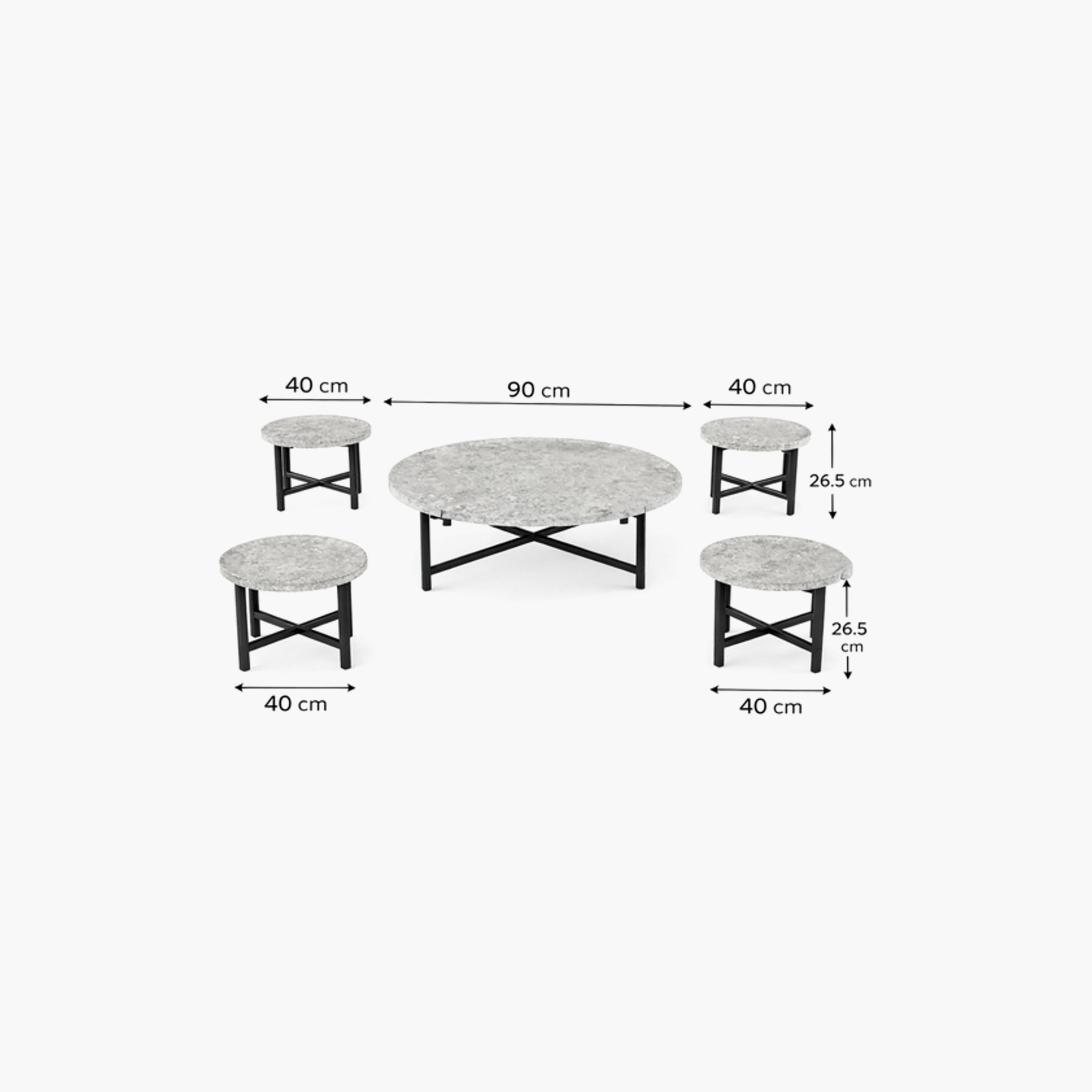Maria Homes Marble Centre & Side Table - Set of 5-furniture-livingroom-coffeetables-image-5