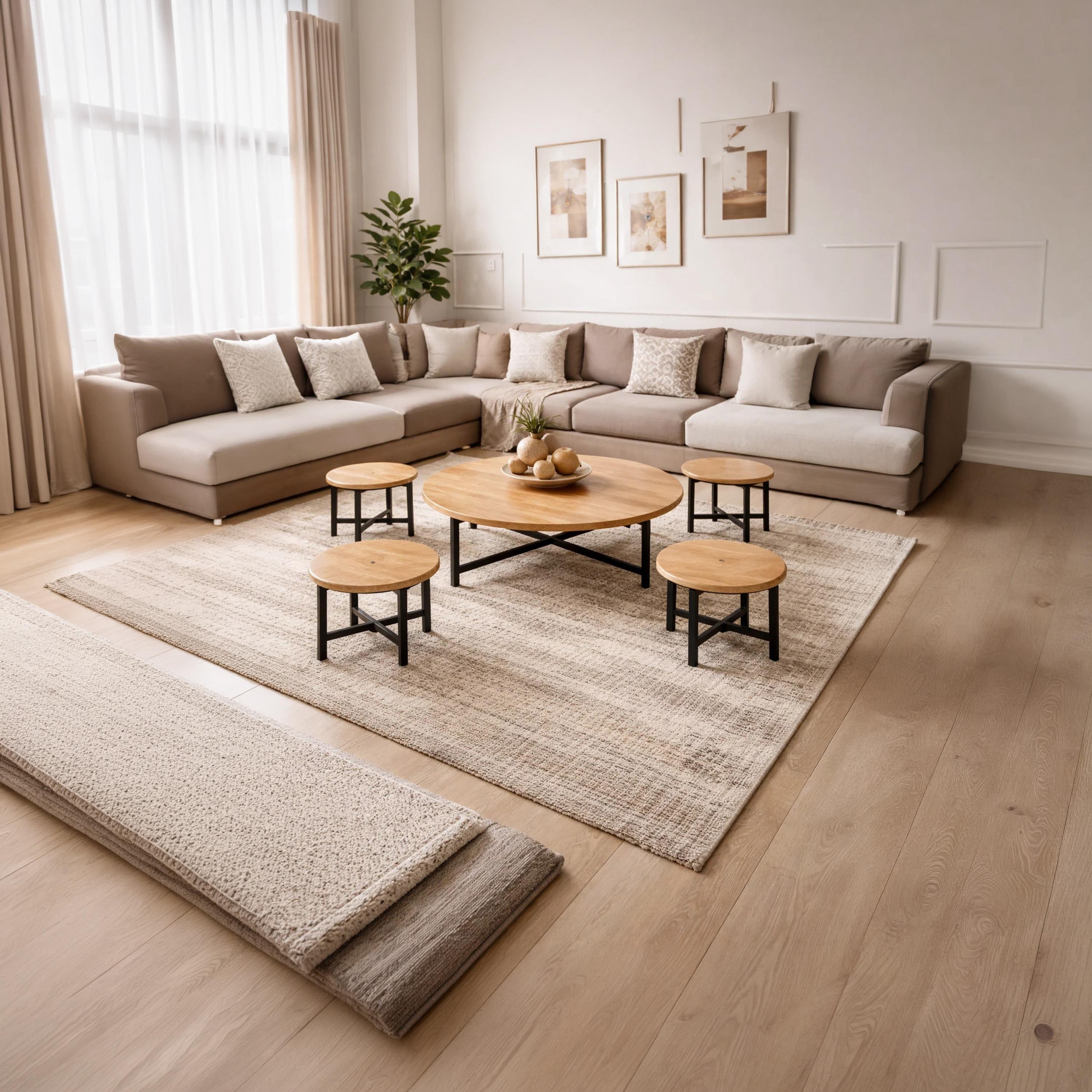 طقم طاولات وسط وجانبية خشبية من ماريا هومز - 5 قطع-furniture-livingroom-coffeetables-image-2