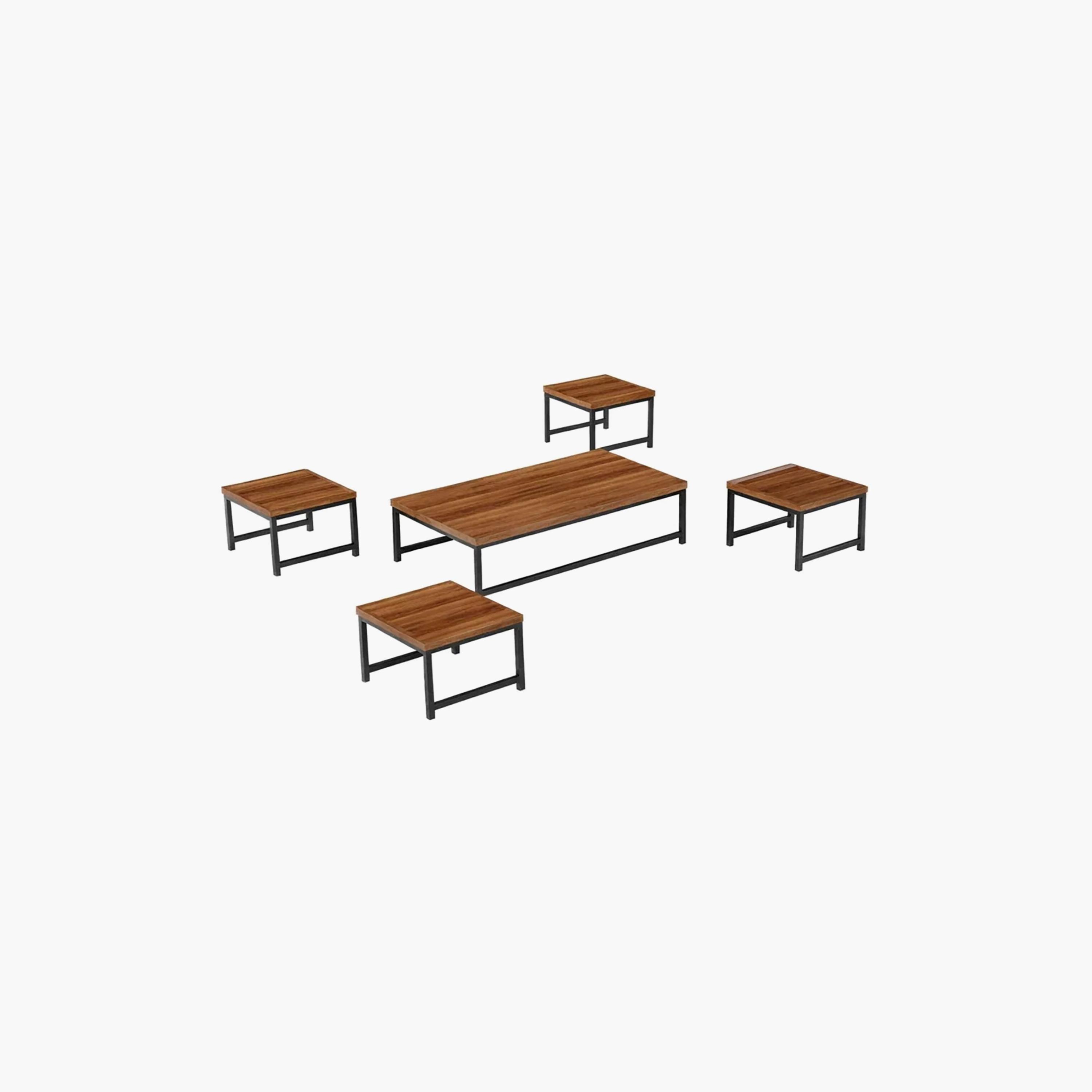 Maria Homes Wooden Centre & Side Table 110×60×26.5 cm - Set of 5-furniture-livingroom-coffeetables-image-3