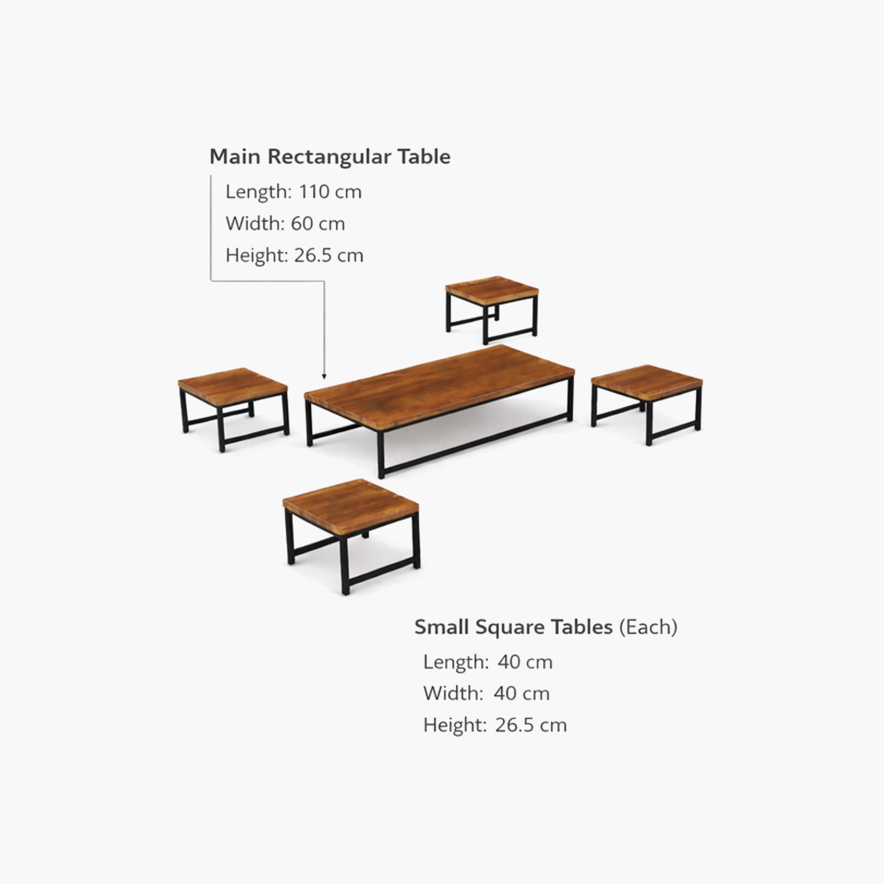Maria Homes Wooden Centre & Side Table 110×60×26.5 cm - Set of 5-furniture-livingroom-coffeetables-image-6