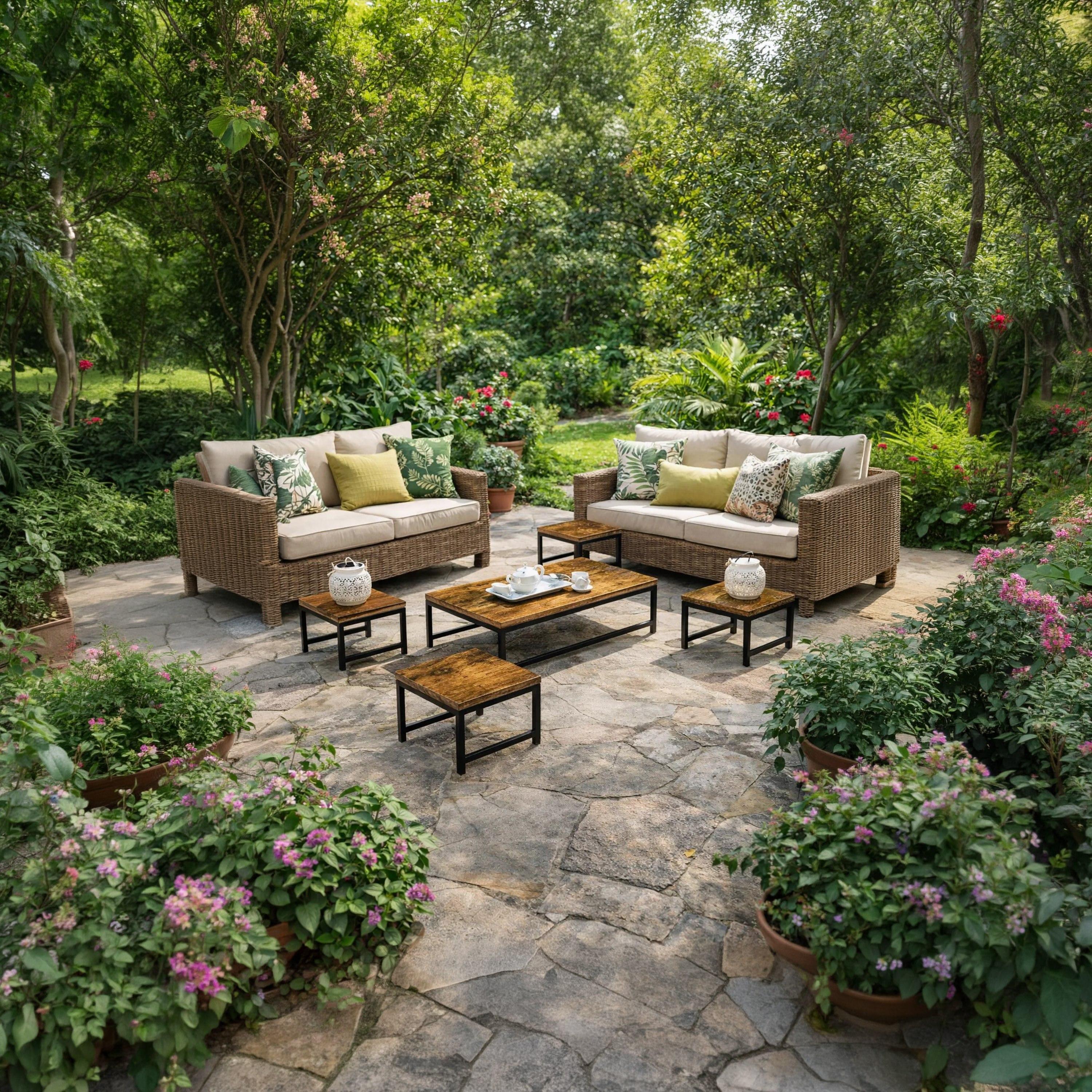 طقم طاولات وسط وجانبية خشبية من ماريا هومز - 5 قطع-furniture-livingroom-coffeetables-image-3