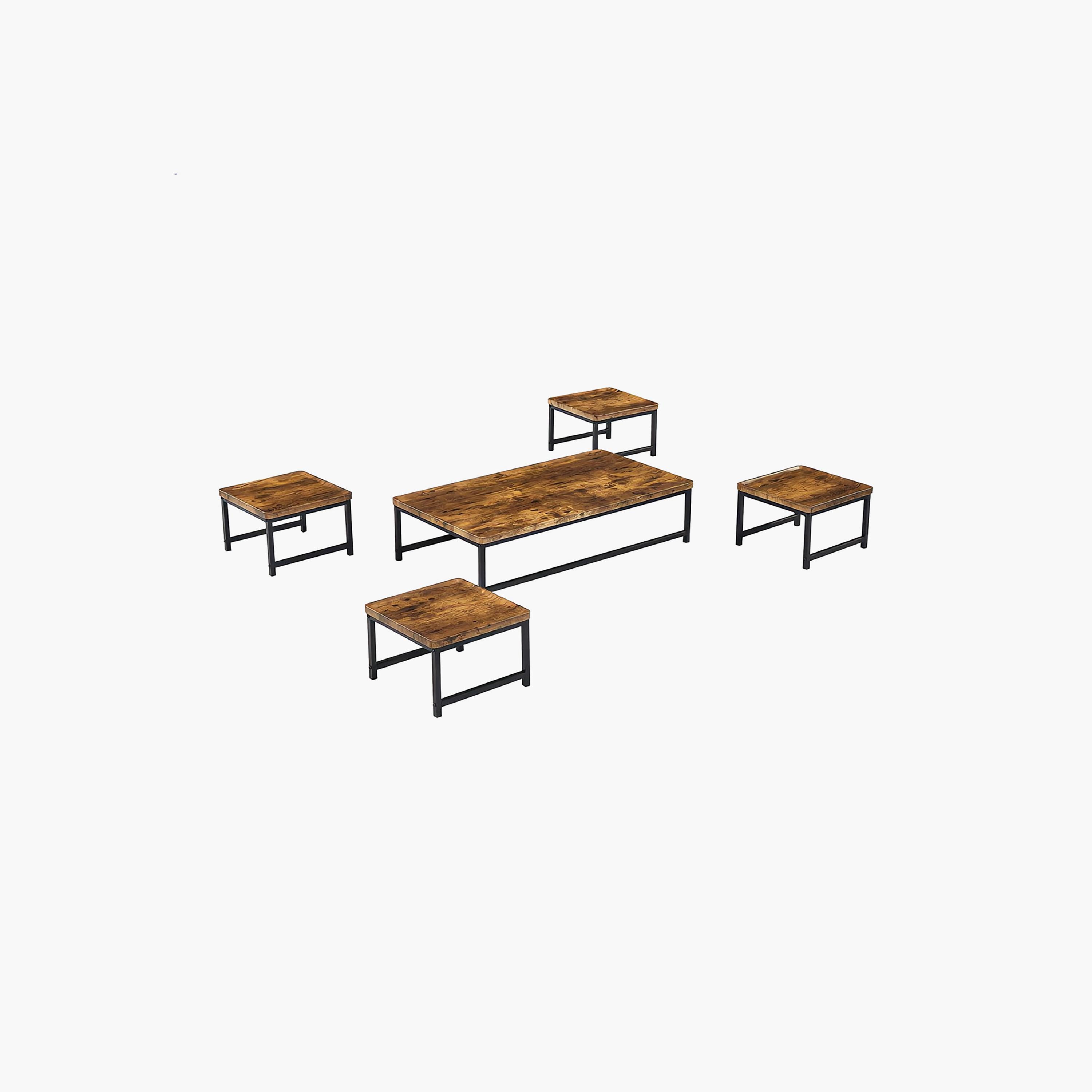 طقم طاولات وسط وجانبية خشبية من ماريا هومز - 5 قطع-furniture-livingroom-coffeetables-image-5