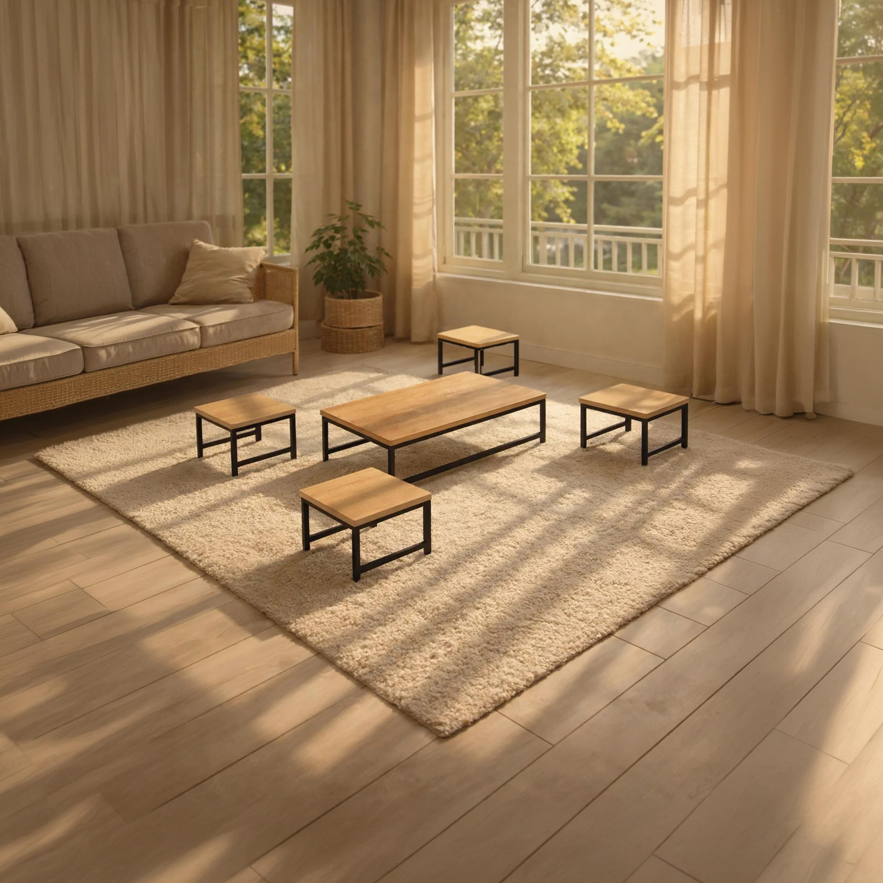 Maria Homes Wooden Centre & Side Table - Set of 5-furniture-livingroom-coffeetables-image-1