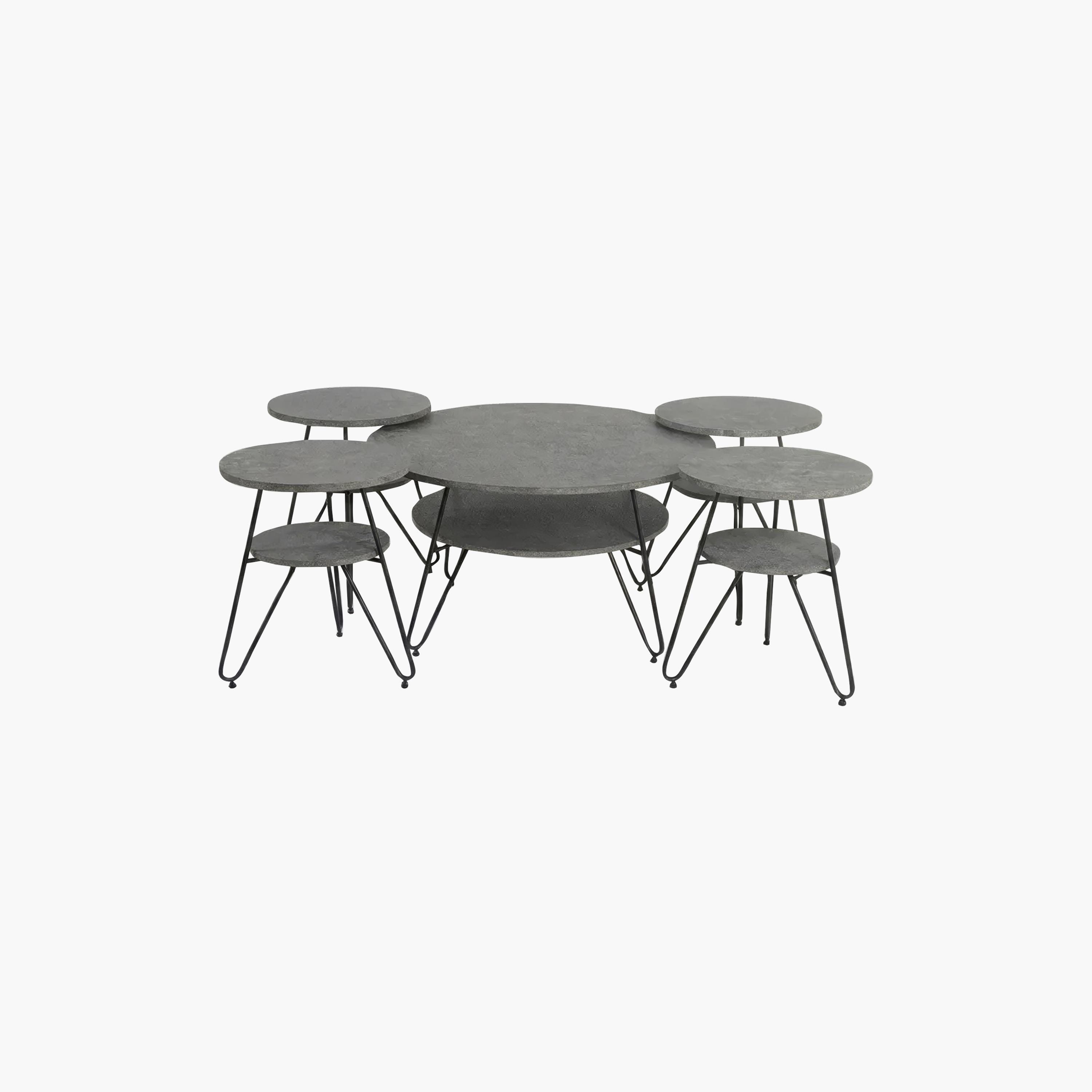 طاولة نيست خشبية من ماريا هومز - طقم من 5 قطع-furniture-livingroom-nestoftables-image-1