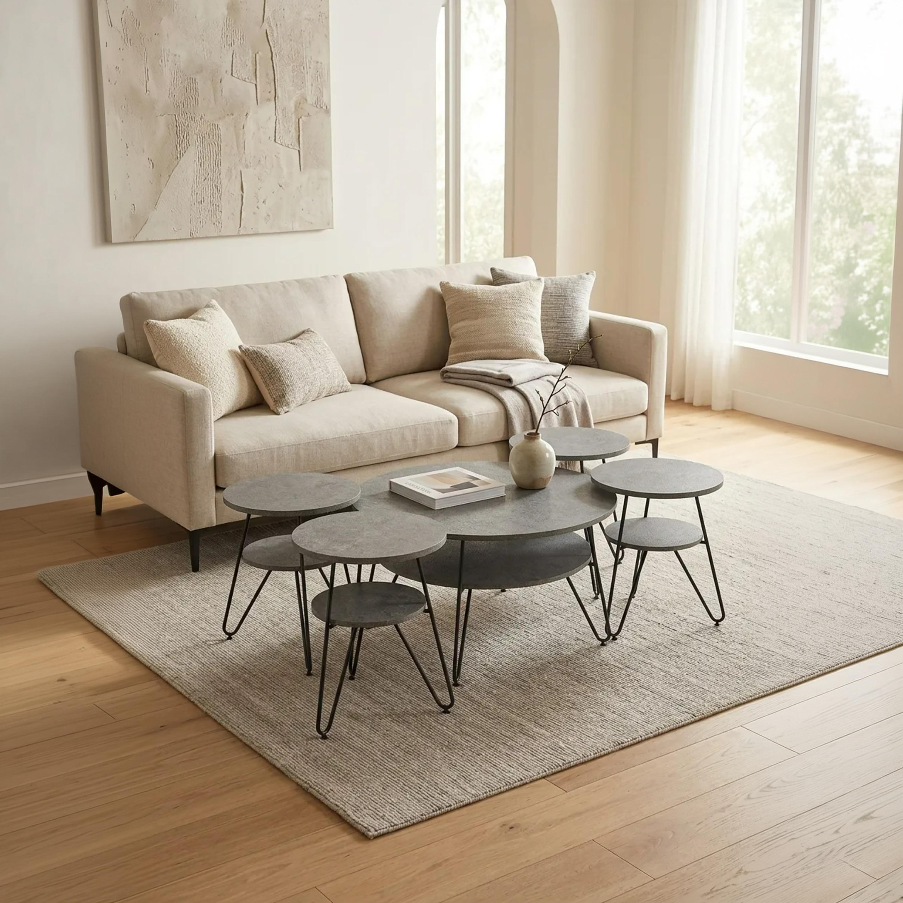 طاولة نيست خشبية من ماريا هومز - طقم من 5 قطع-furniture-livingroom-nestoftables-image-3