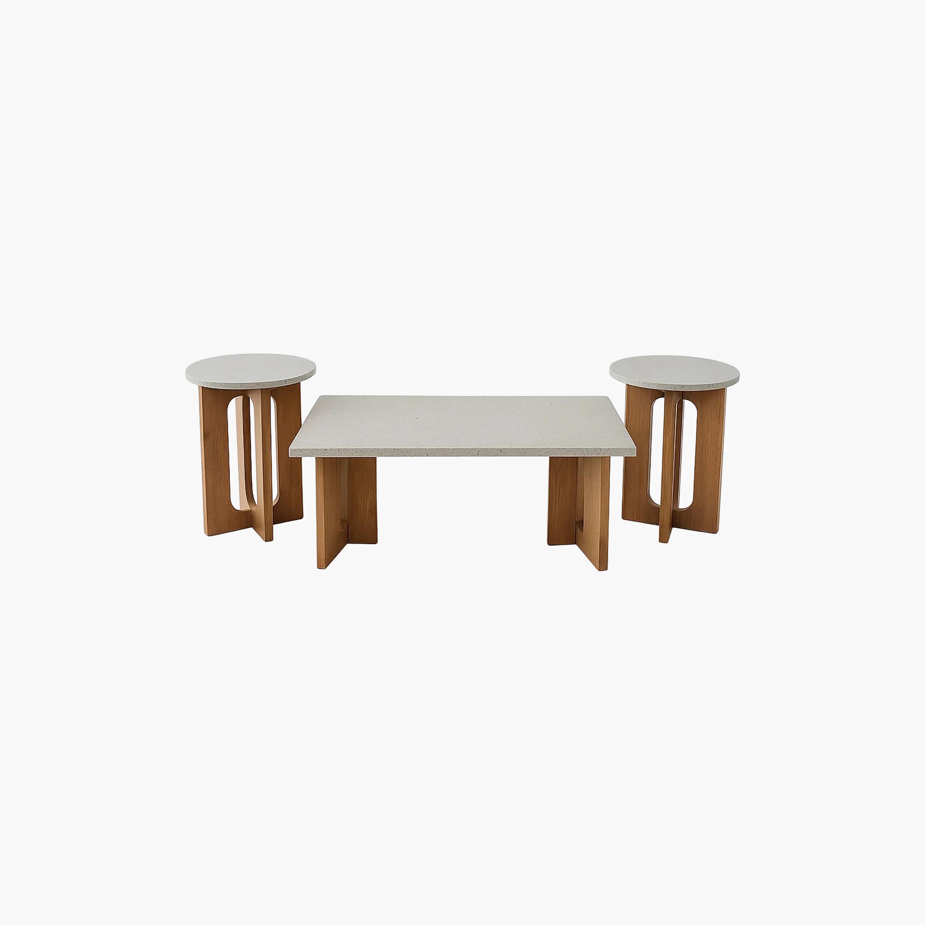 Maria Homes Wooden Centre & Side Table - Set of 3-furniture-livingroom-coffeetables-image-1