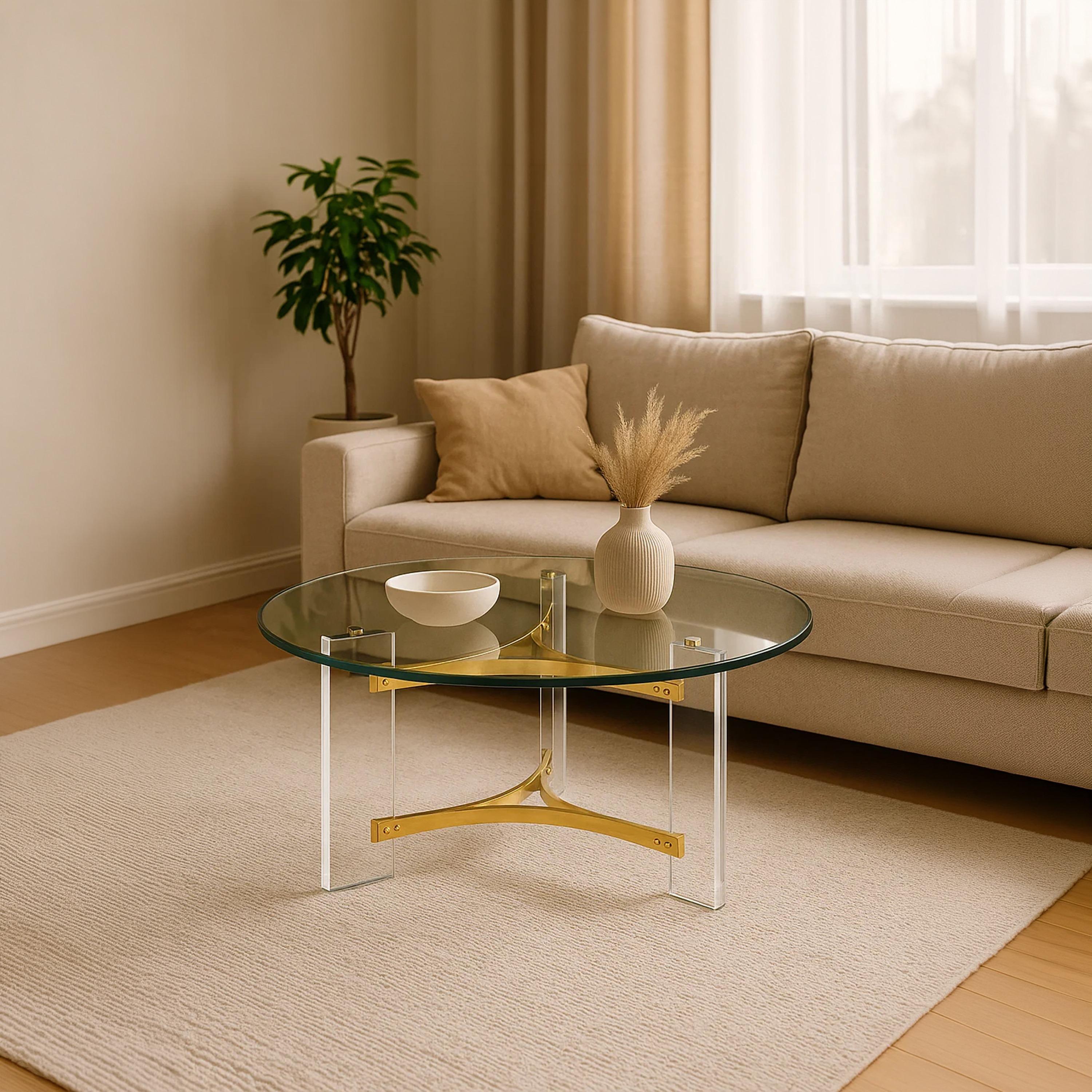 Maria Homes Glass Centre Table 90×90×45 cm-furniture-livingroom-coffeetables-image-2