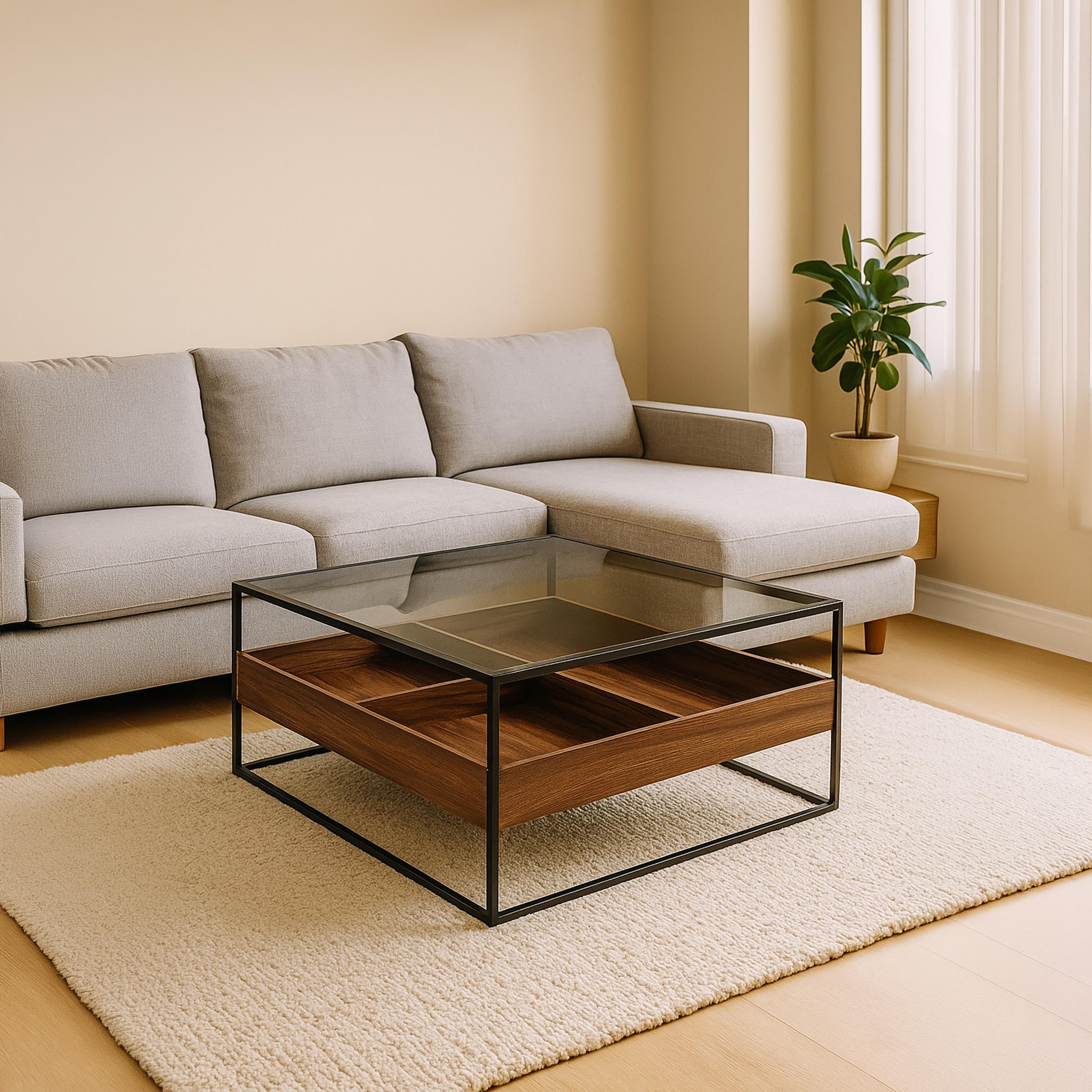 Maria Homes Glass Centre Table 100×100×45 cm-furniture-livingroom-coffeetables-image-2