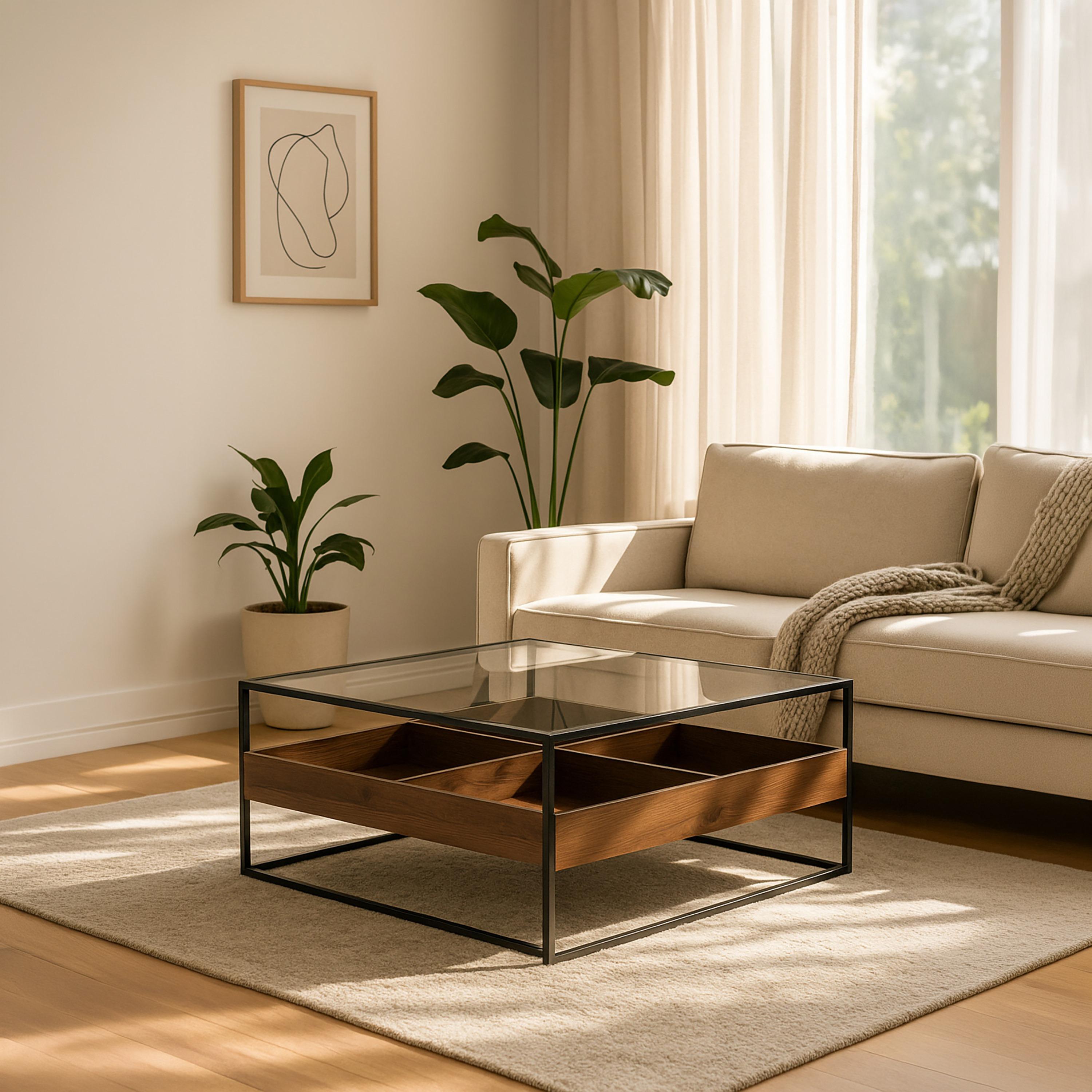 Maria Homes Glass Centre Table 100×100×45 cm-furniture-livingroom-coffeetables-image-3