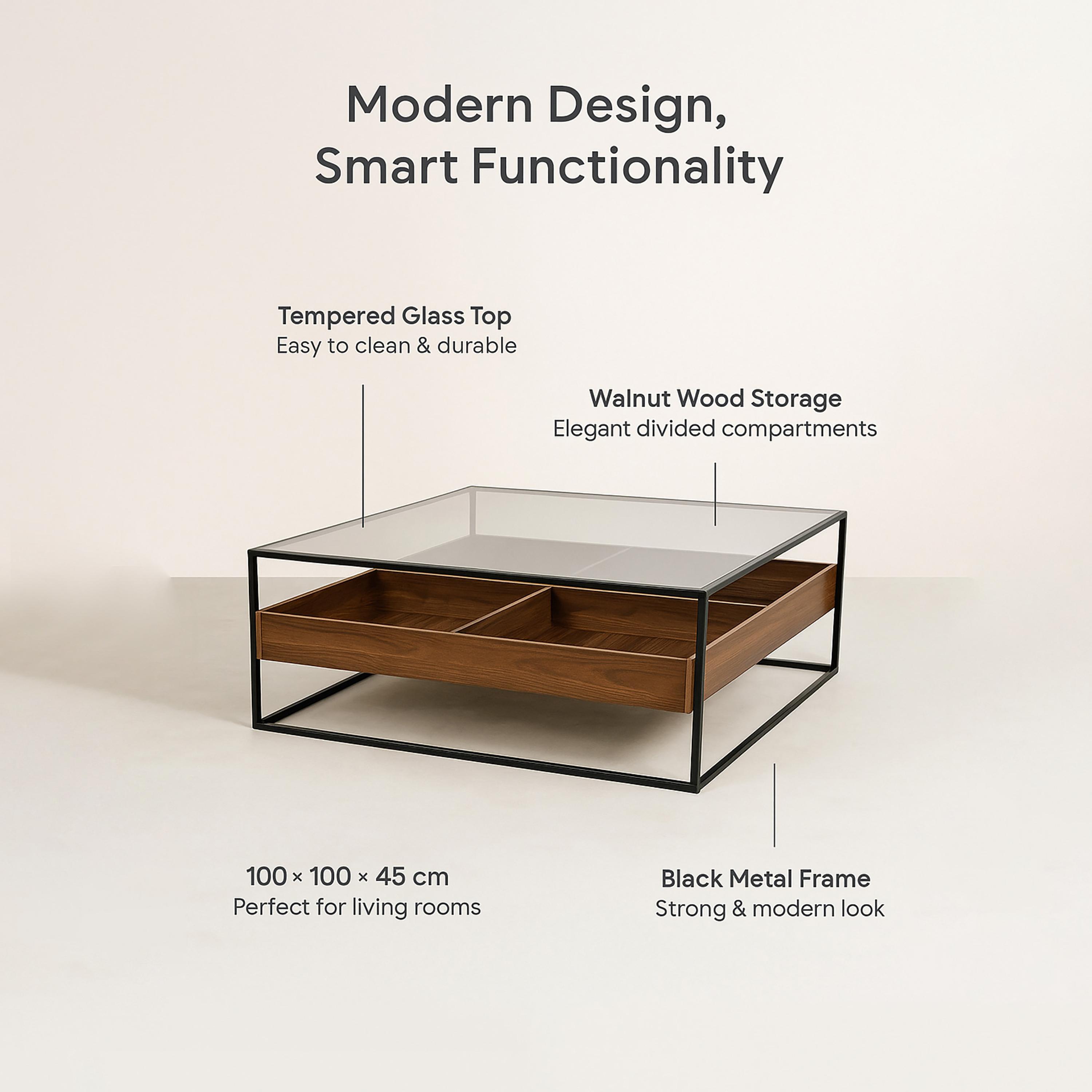 Maria Homes Glass Centre Table 100×100×45 cm-furniture-livingroom-coffeetables-image-6