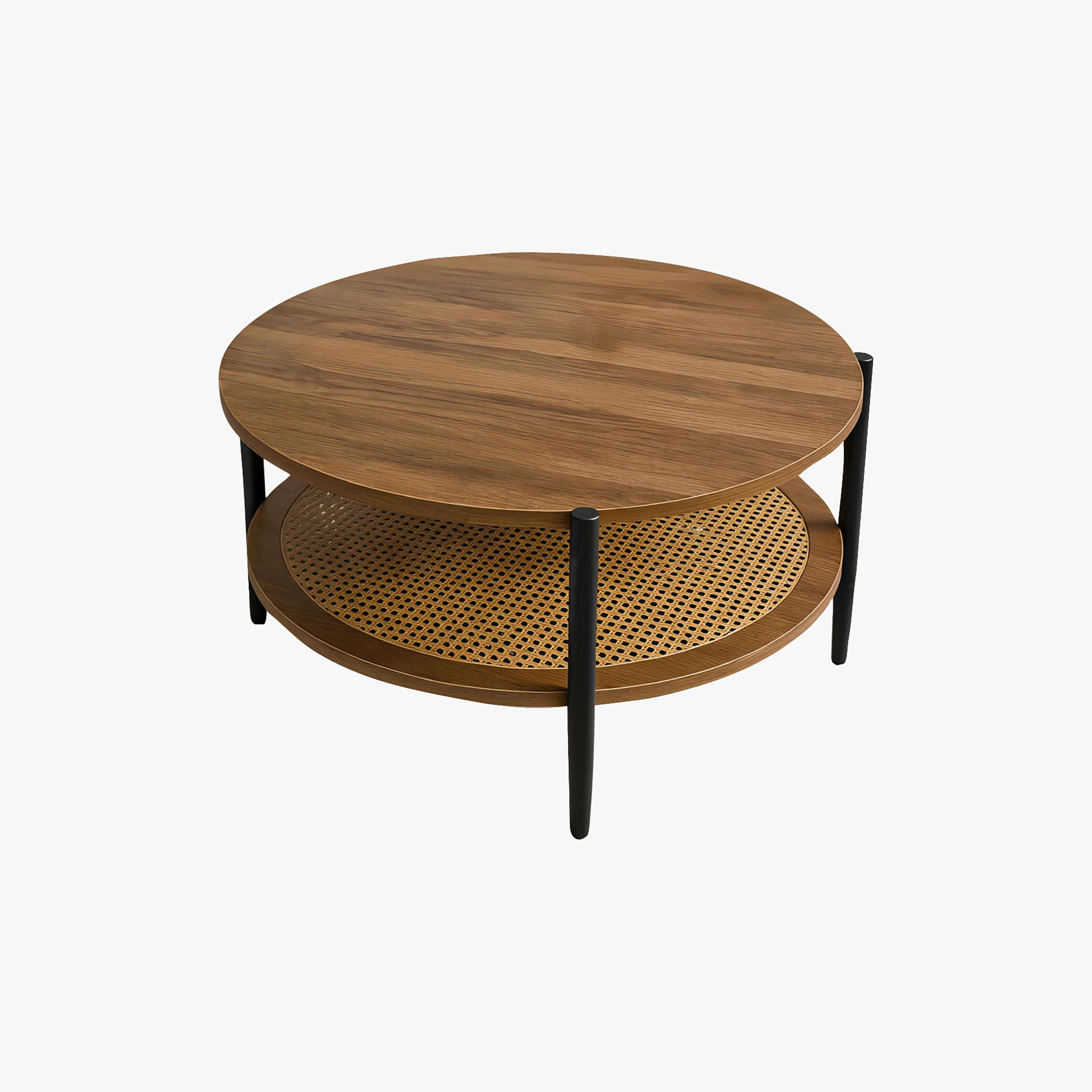 طاولة وسط راتان بأربع أرجل من ماريا هومز-furniture-livingroom-sideandendtables-image-1