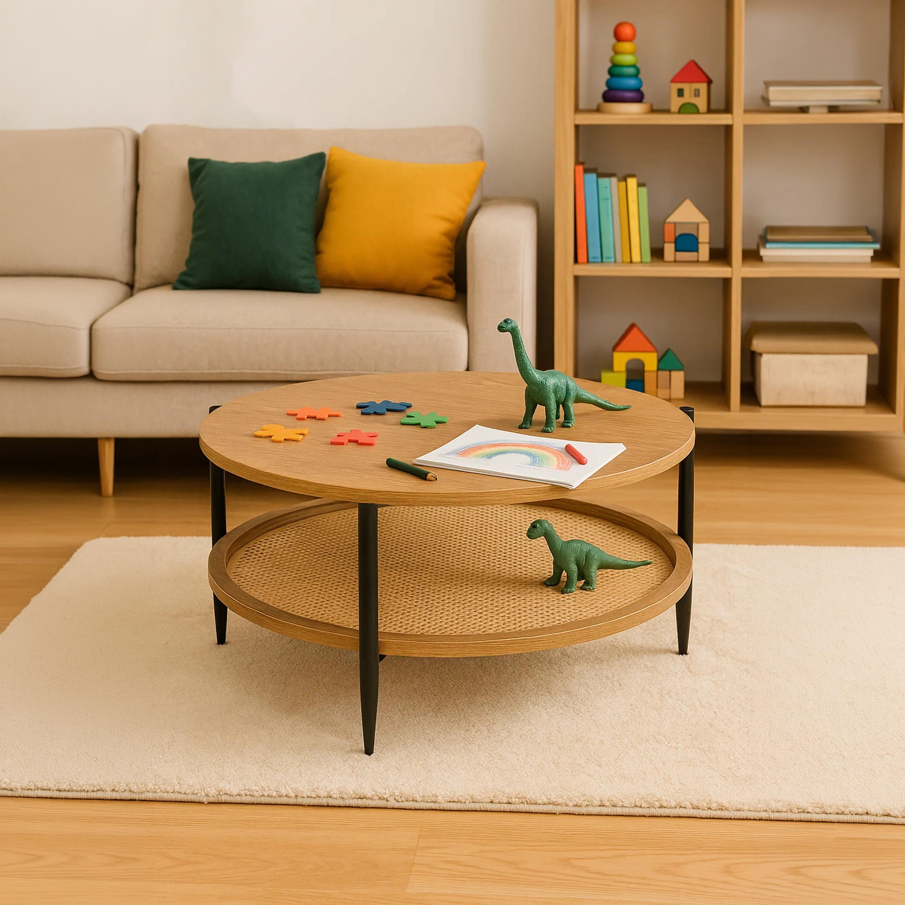 طاولة وسط راتان بأربع أرجل من ماريا هومز-furniture-livingroom-sideandendtables-image-5