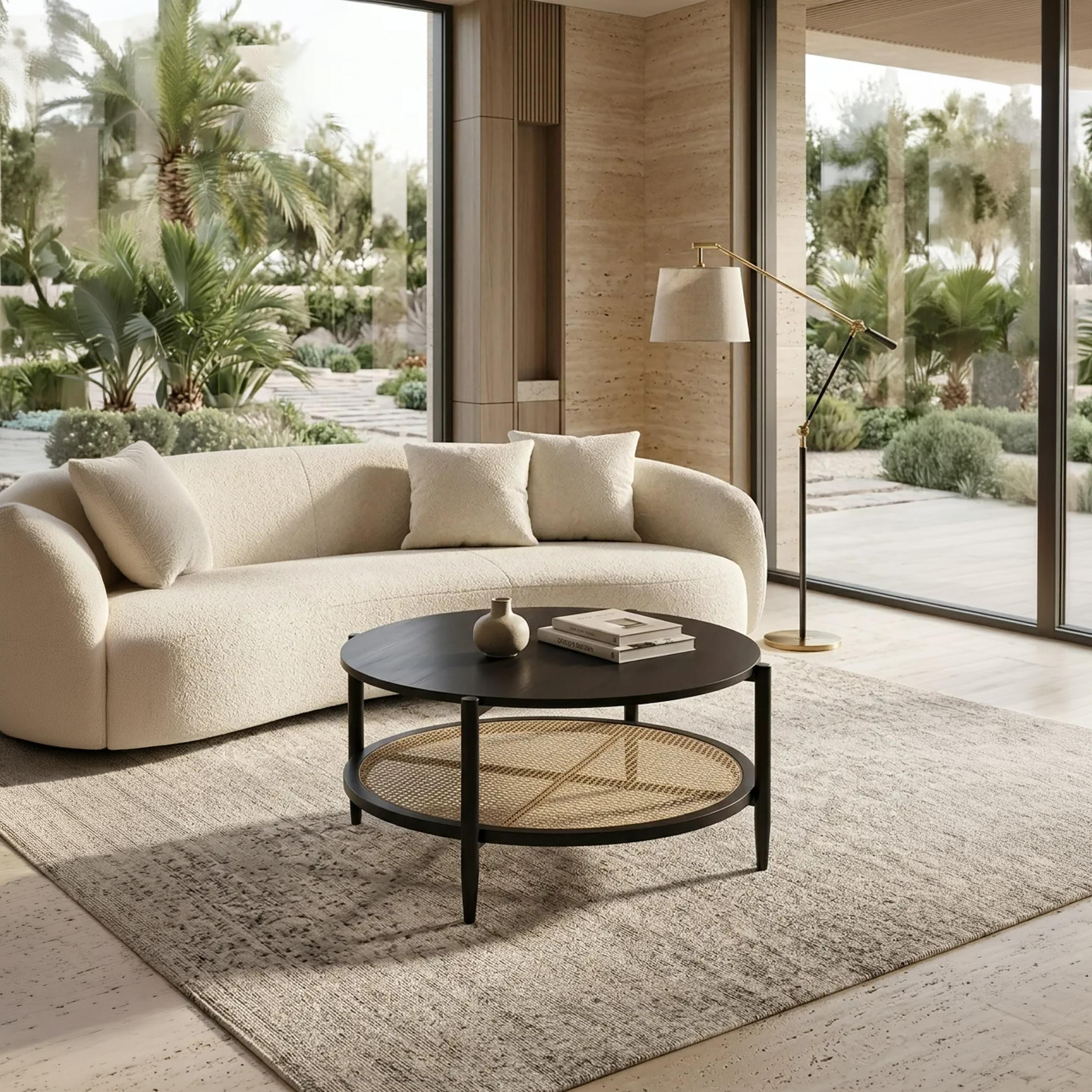 طاولة وسط راتان بأربع أرجل من ماريا هومز-furniture-livingroom-sideandendtables-image-2