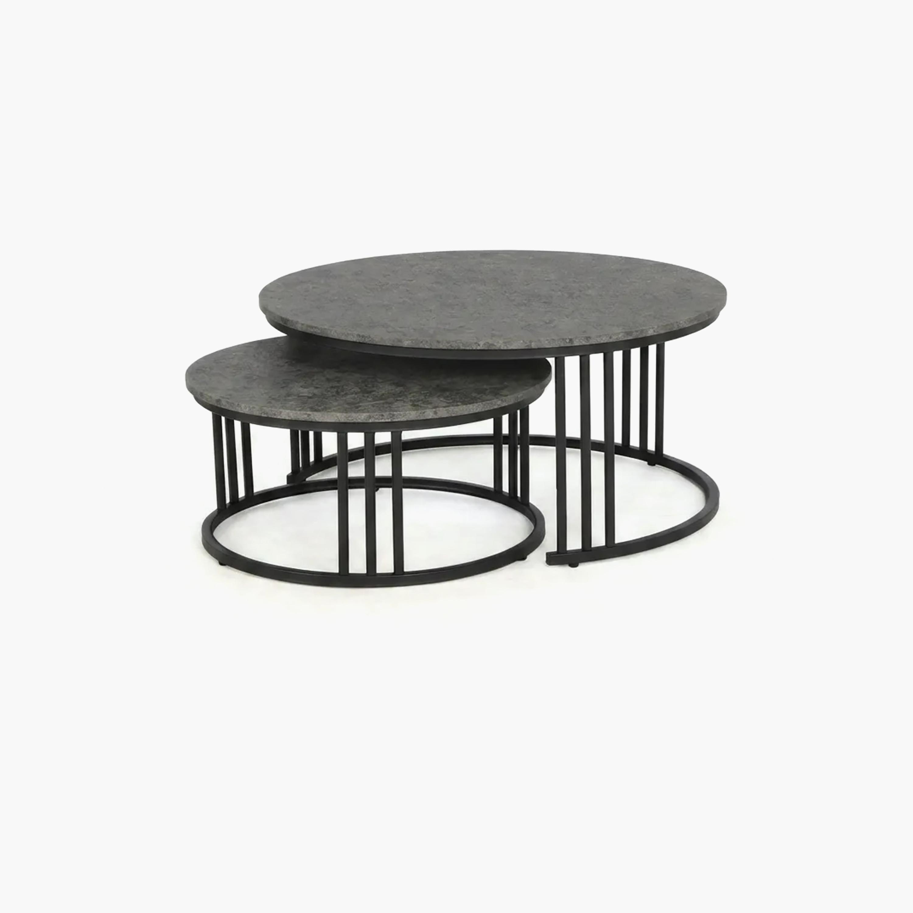 طاولة نيست معدنية طقم من قطعتين من ماريا هومز-furniture-livingroom-nestoftables-image-1