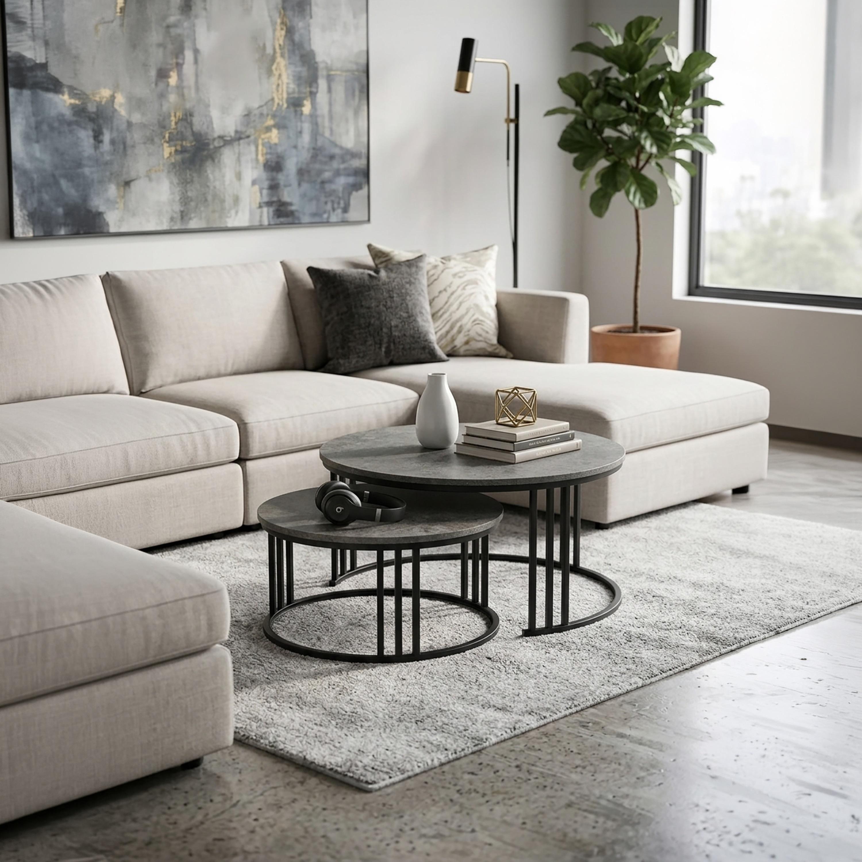 طاولة نيست معدنية طقم من قطعتين من ماريا هومز-furniture-livingroom-nestoftables-image-2