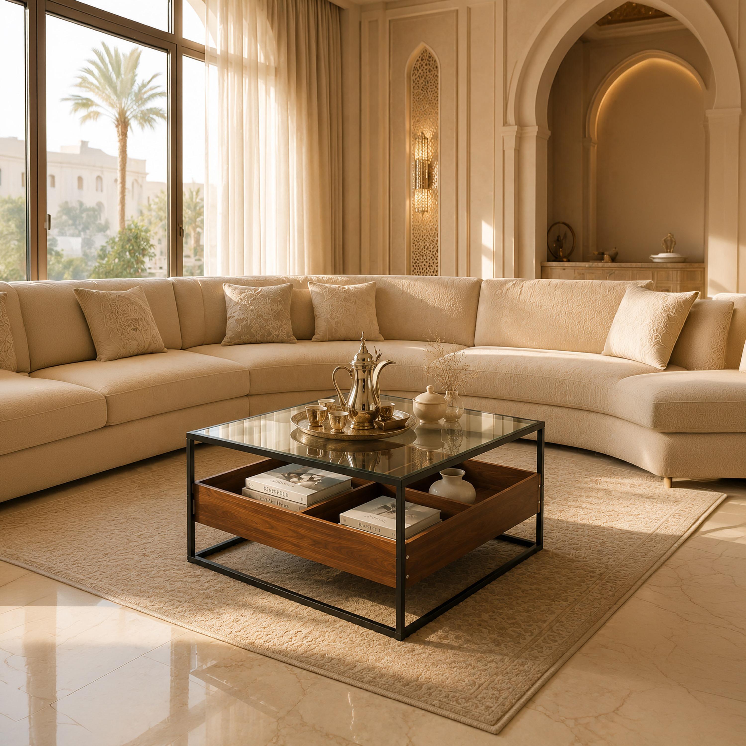 طاولة وسط زجاجية من ماريا هومز 80×80×45 سم-furniture-livingroom-coffeetables-image-2