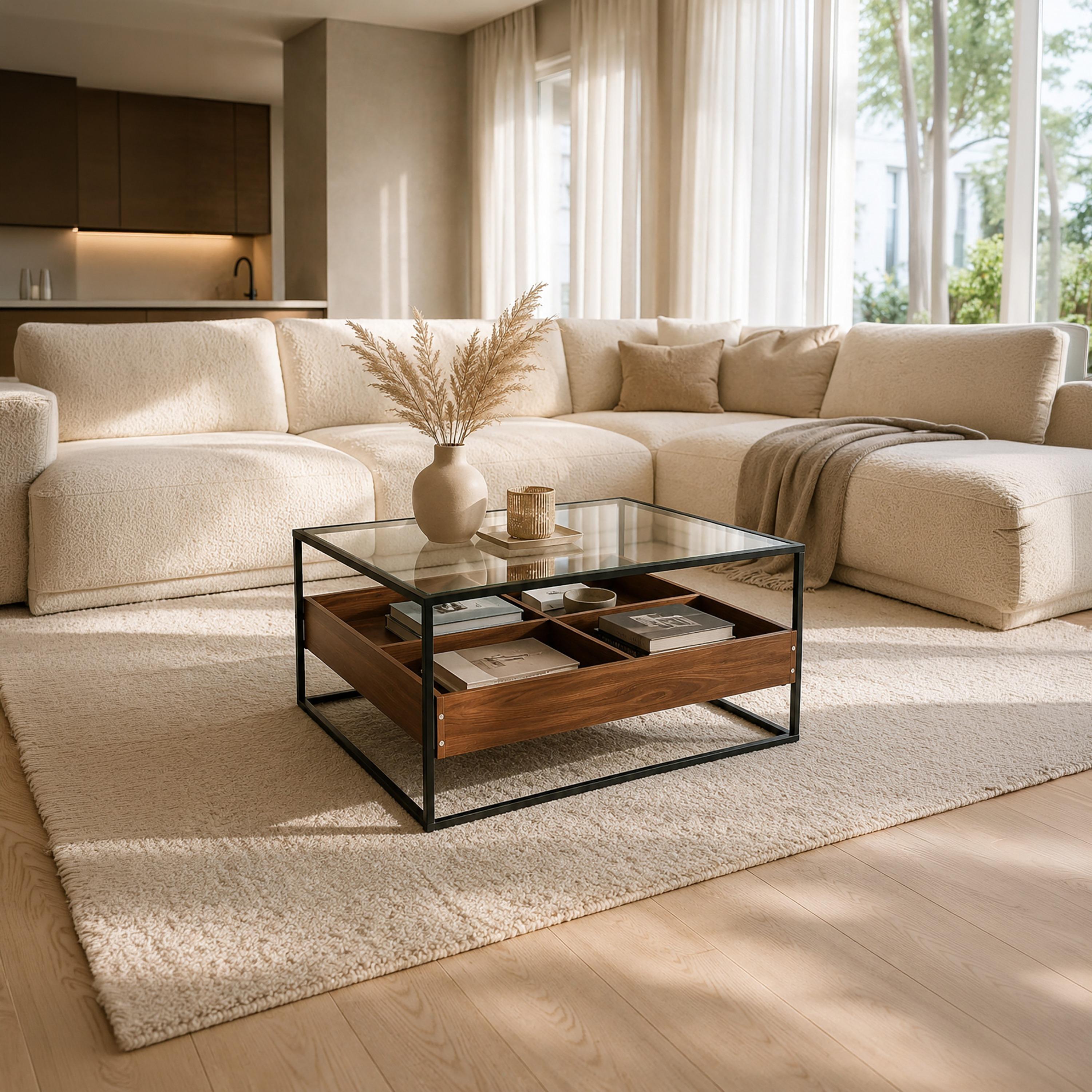 طاولة وسط زجاجية من ماريا هومز 80×80×45 سم-furniture-livingroom-coffeetables-image-4