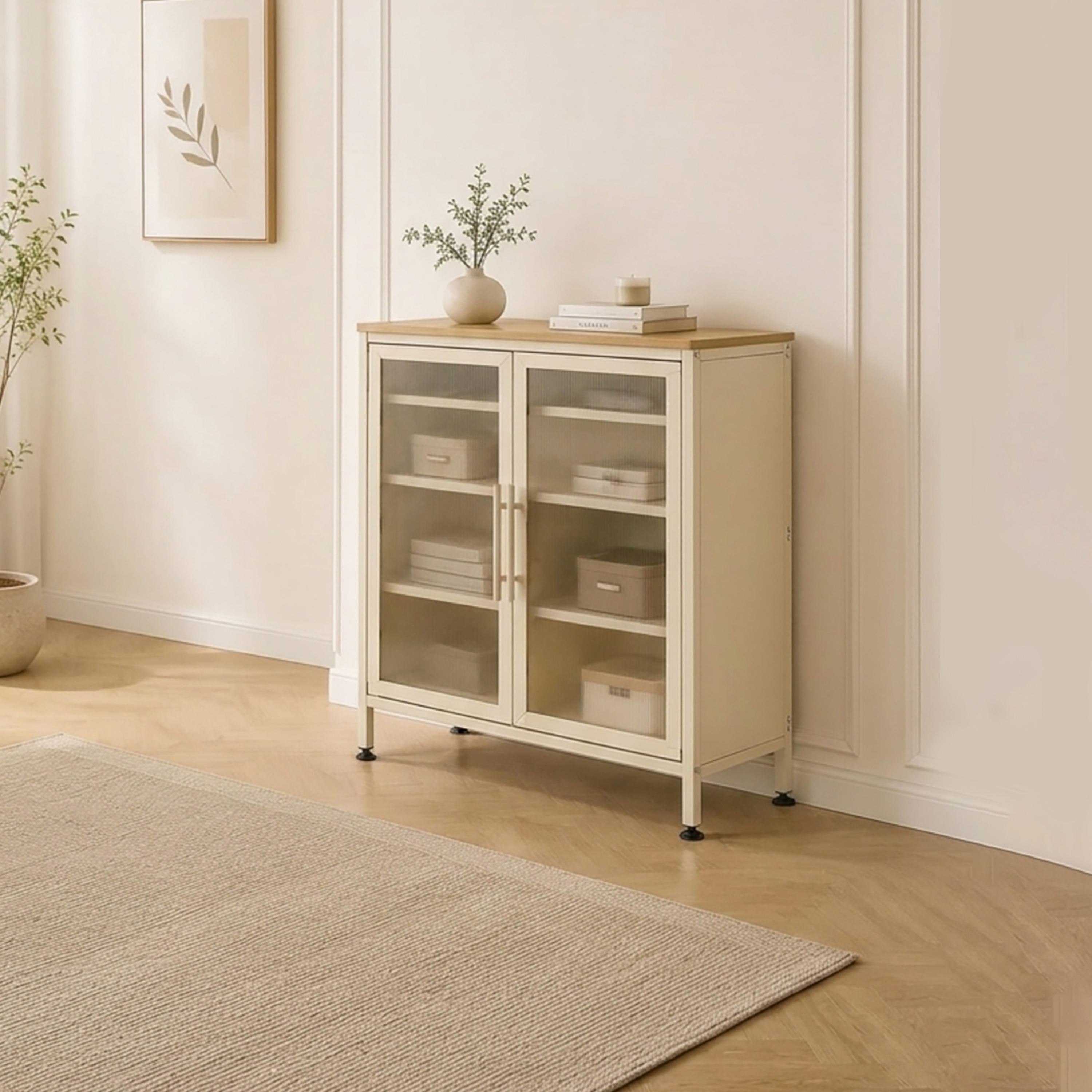Maria Homes Glass Storage Cabinet-furniture-livingroom-storageanddisplaycabinets-image-2