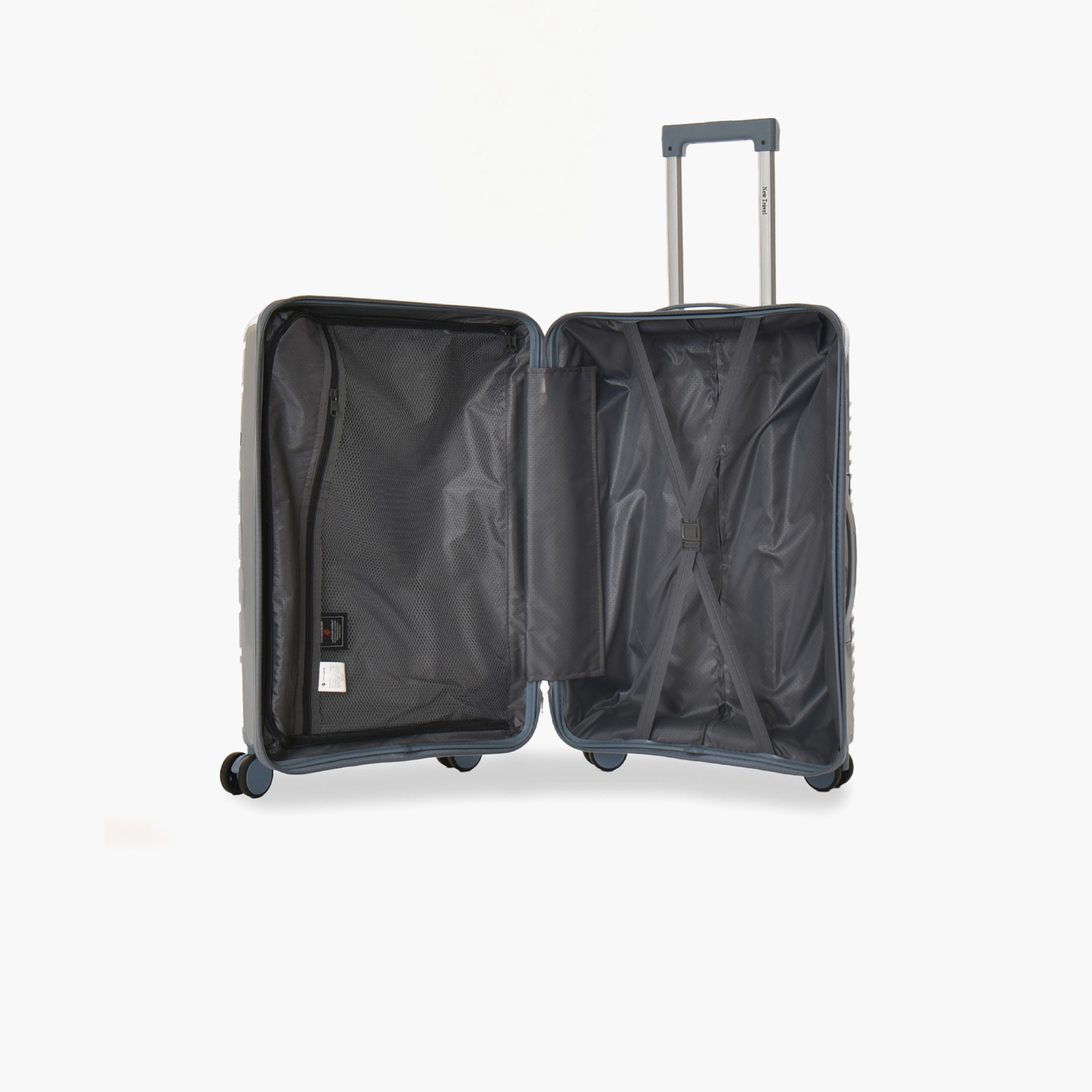 New Travel Set of 3 Polypropylene Hard-Sided 4-Wheeler Spinner Trolley Bags with Combination Lock-travel-luggagesandbags-luggage-image-3